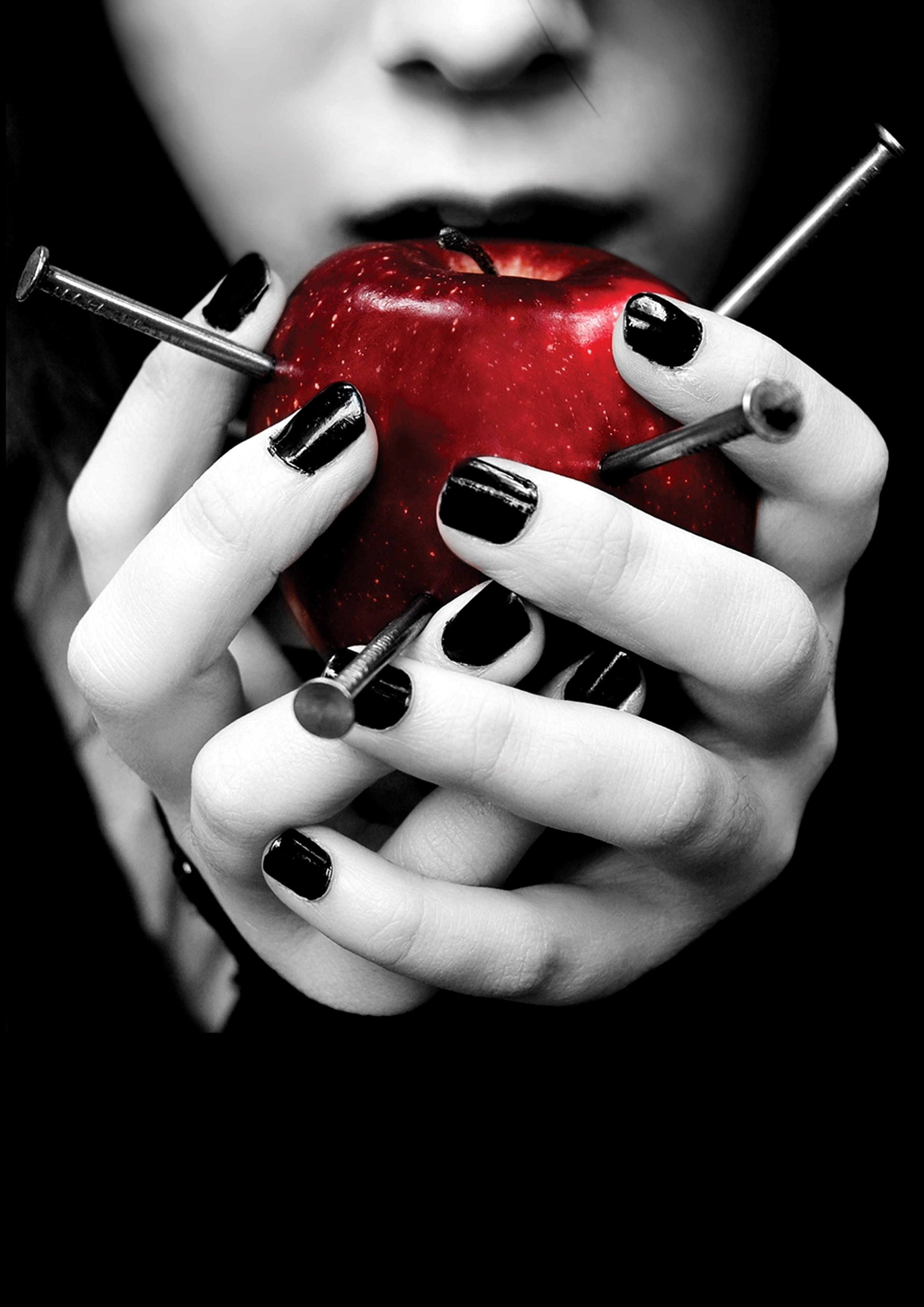gothic selective coloring apples nails fastener 2480x3508  Technology Apple HD Art