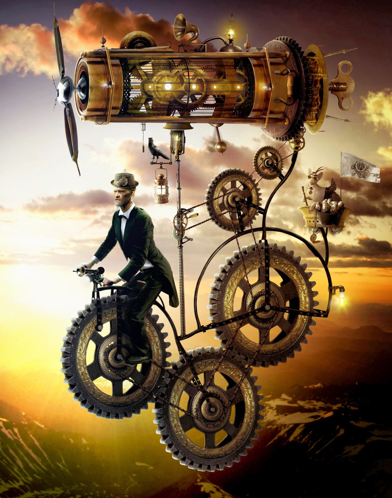 Free download | HD wallpaper: men steampunk gears metal digital art ...