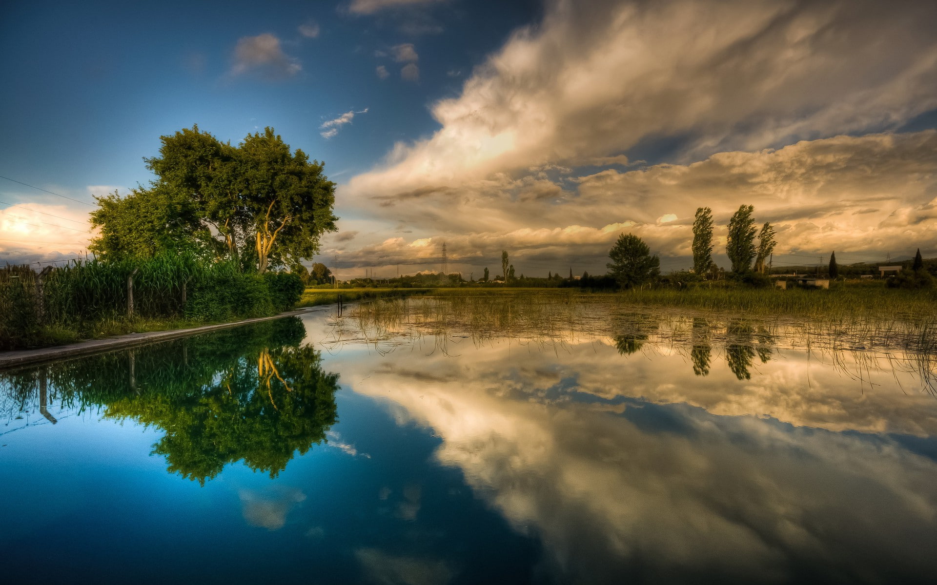 clouds, landscape, nature, reflection, sky, cloud - sky, water