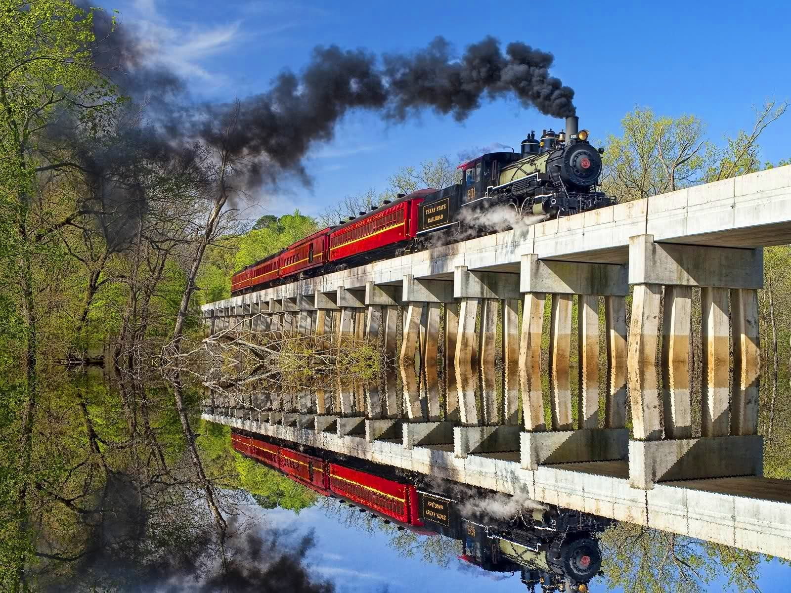bridges, nature, trains