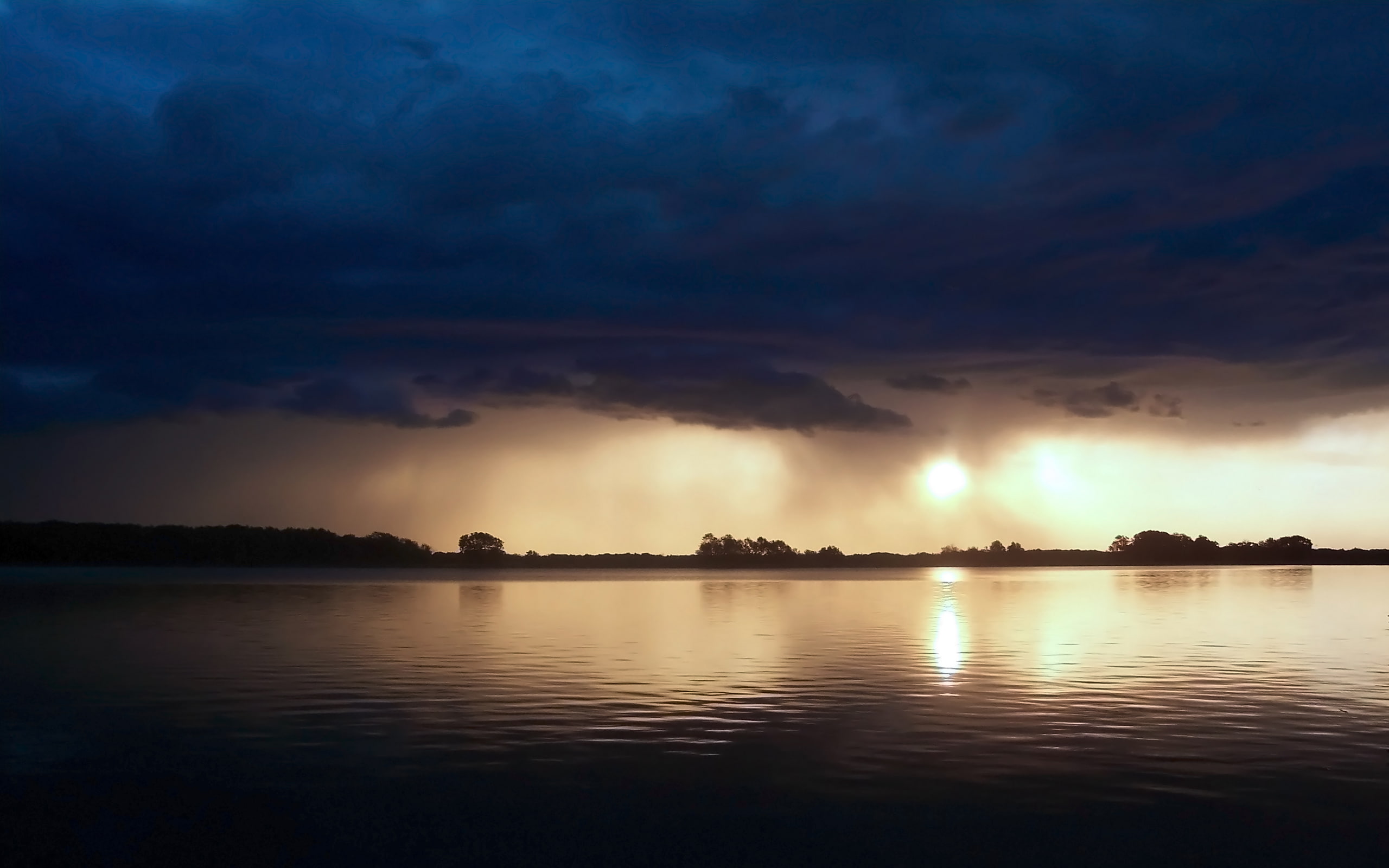 sea, clouds, sunset, Ominous