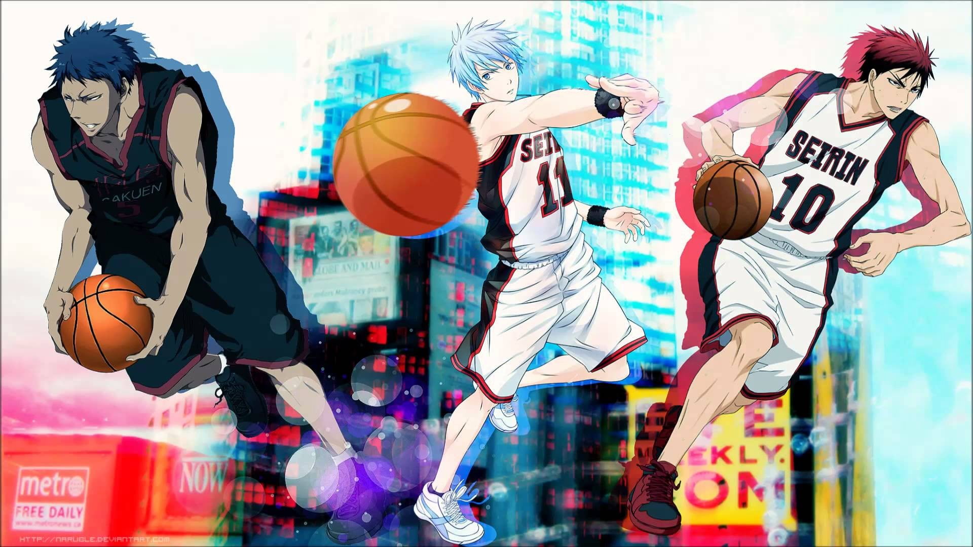 Kuroko no Basket, ball, basketball - sport, multi colored, city