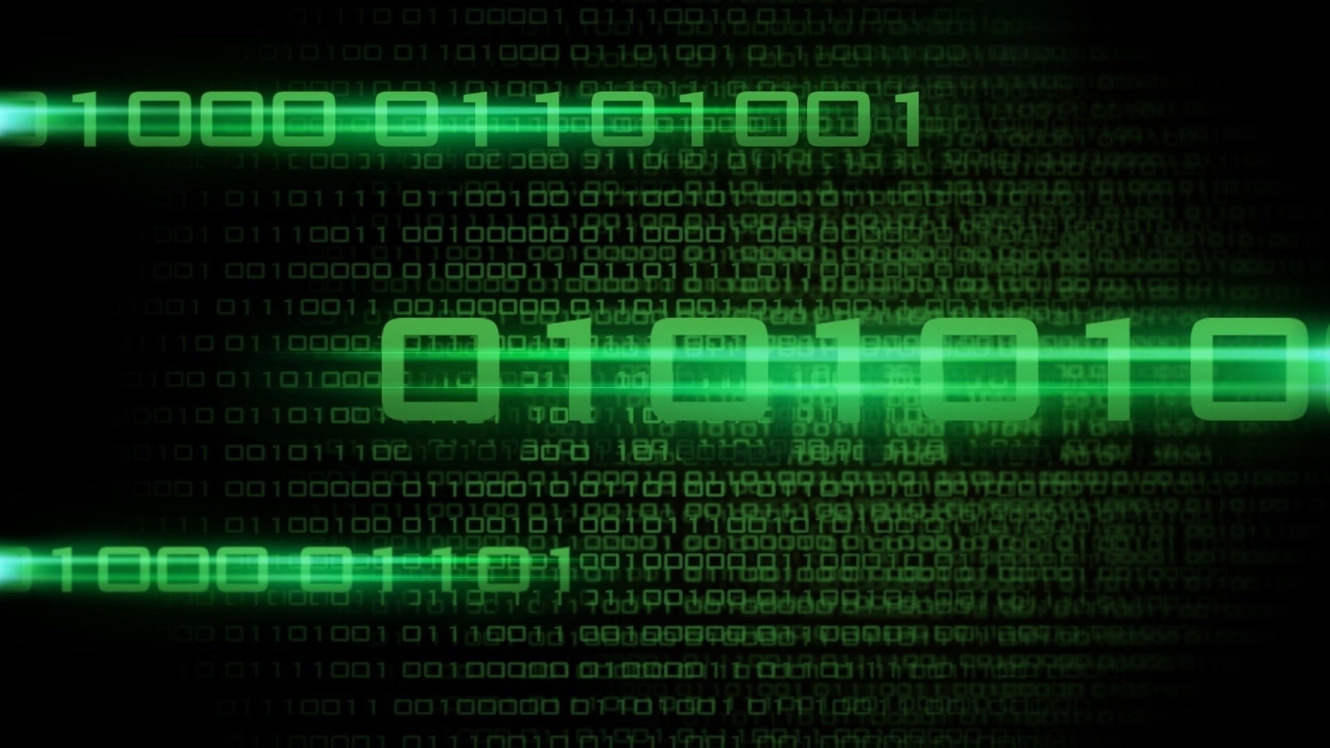 Binary, black background, Code, computer, digital art, Green