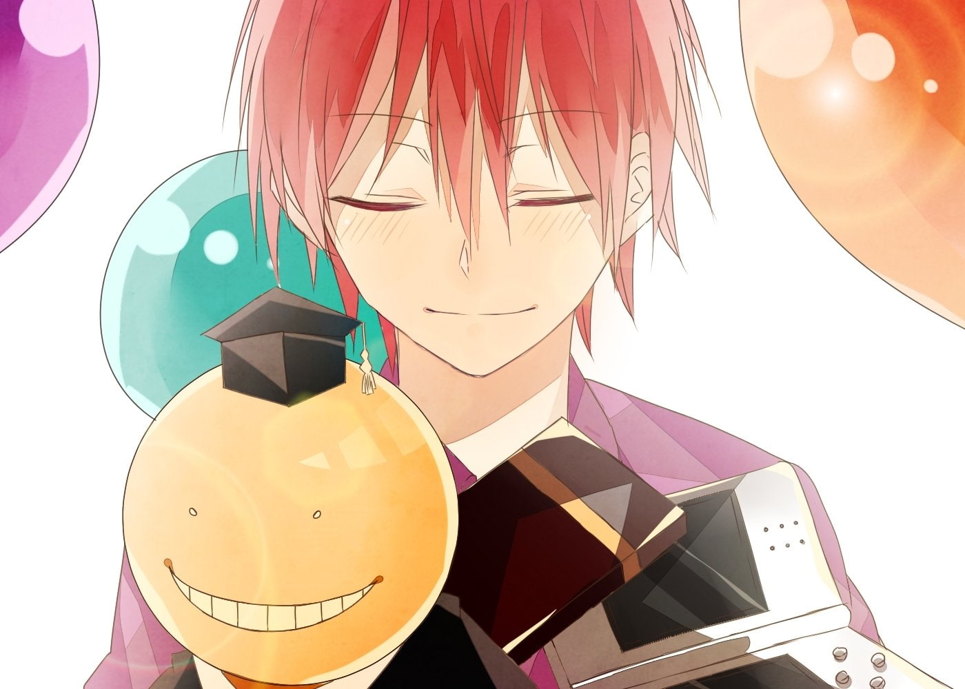 pink-haired man anime character illustration, Assassination Classroom