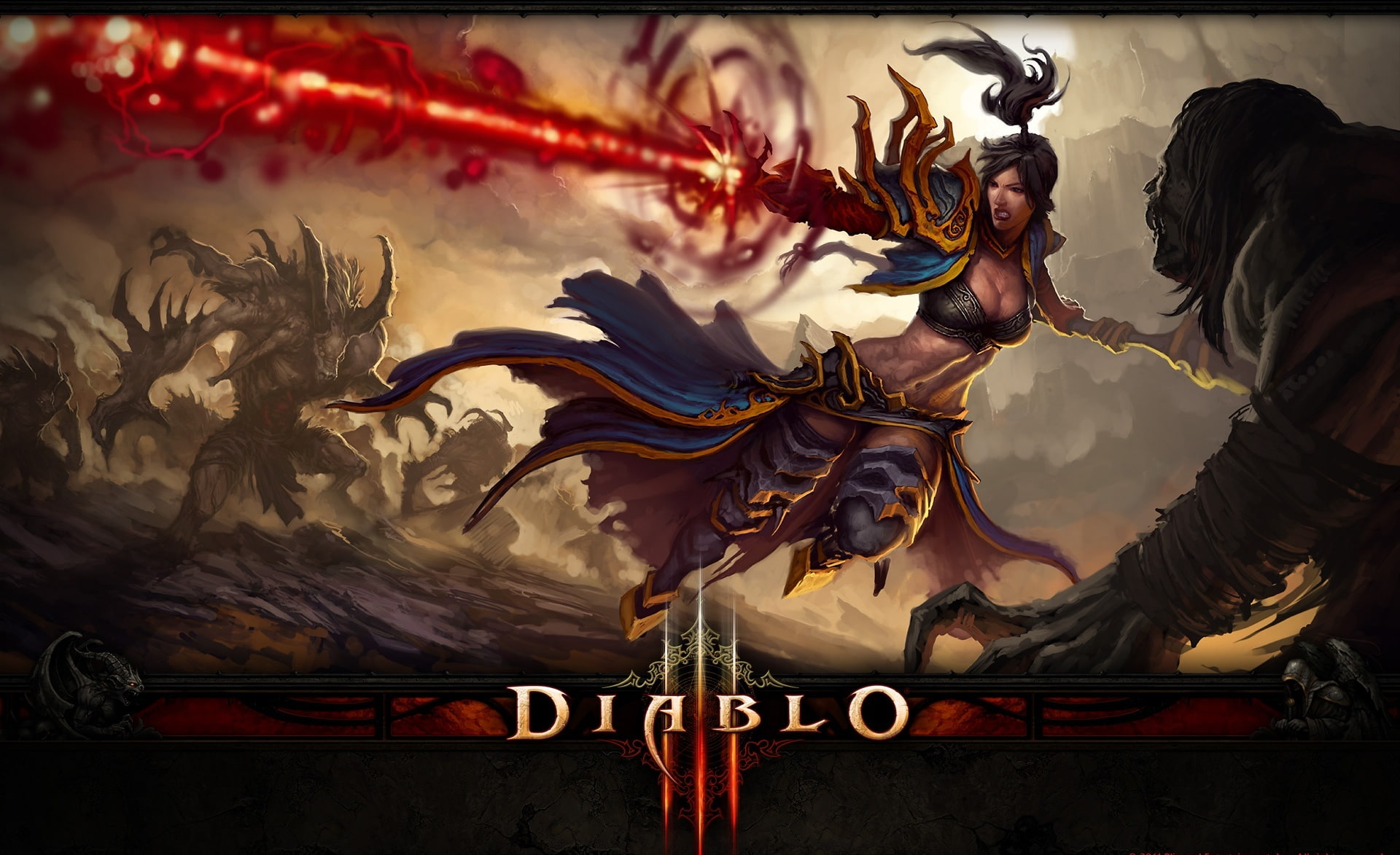Diablo III - Battle, Diablo III poster, Games, video game, concept art
