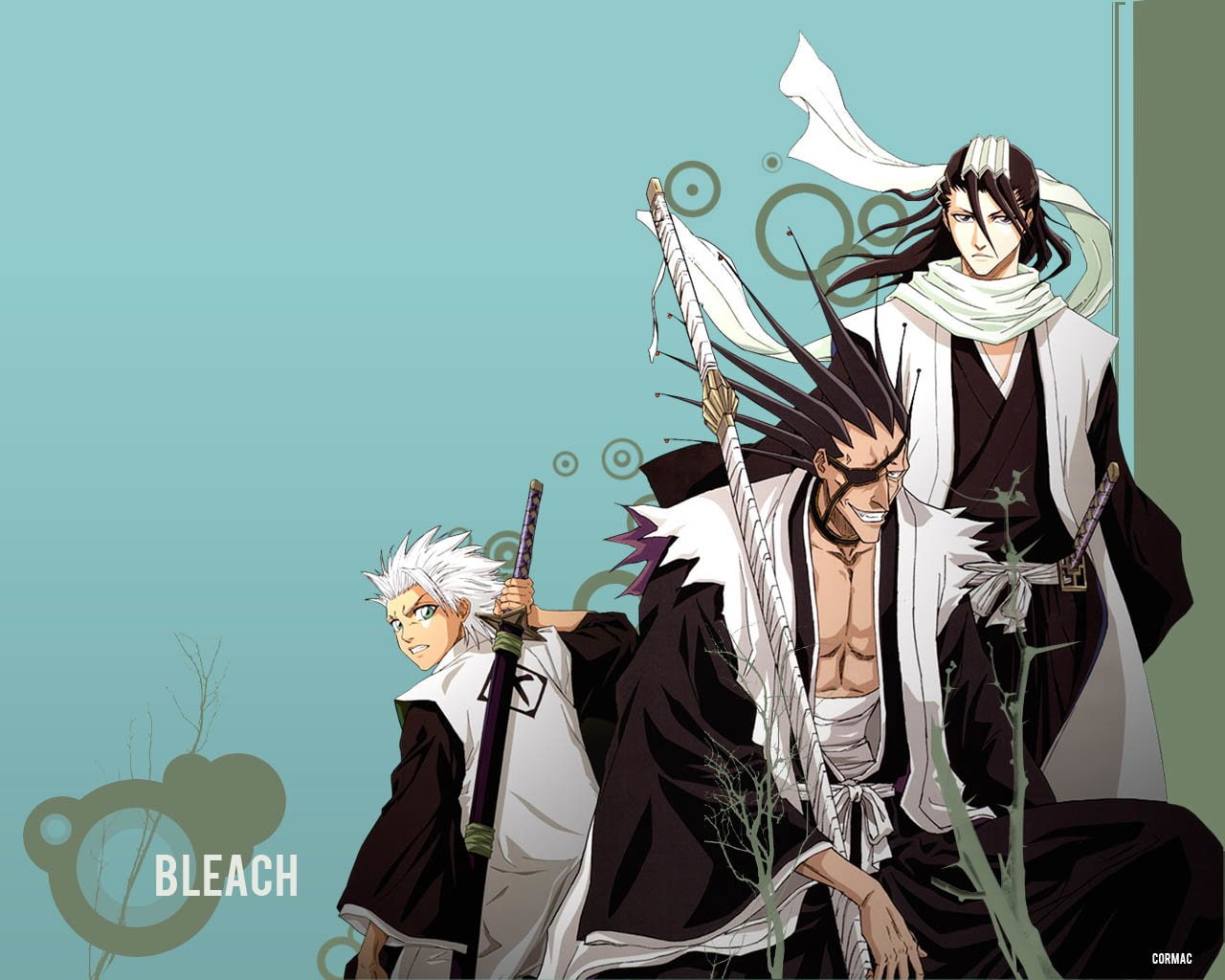 Bleach, Byakuya Kuchiki, Kenpachi Zaraki, Tōshirō Hitsugaya