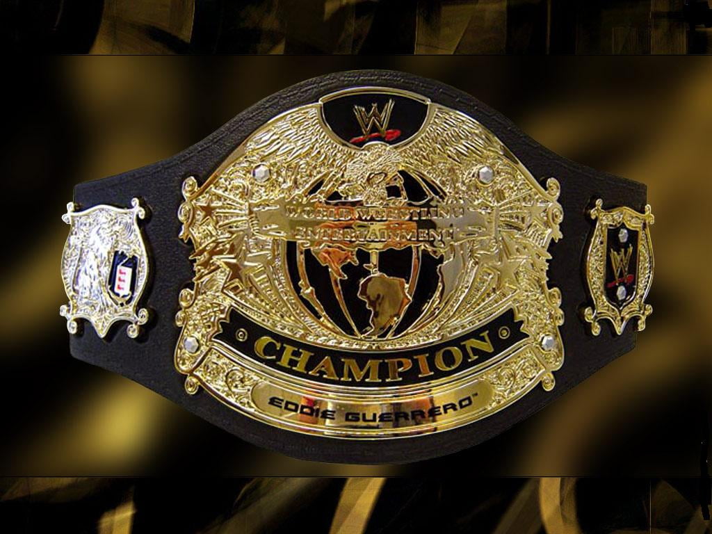 Champion Belt, black and gold WWE champion belt, gold colored