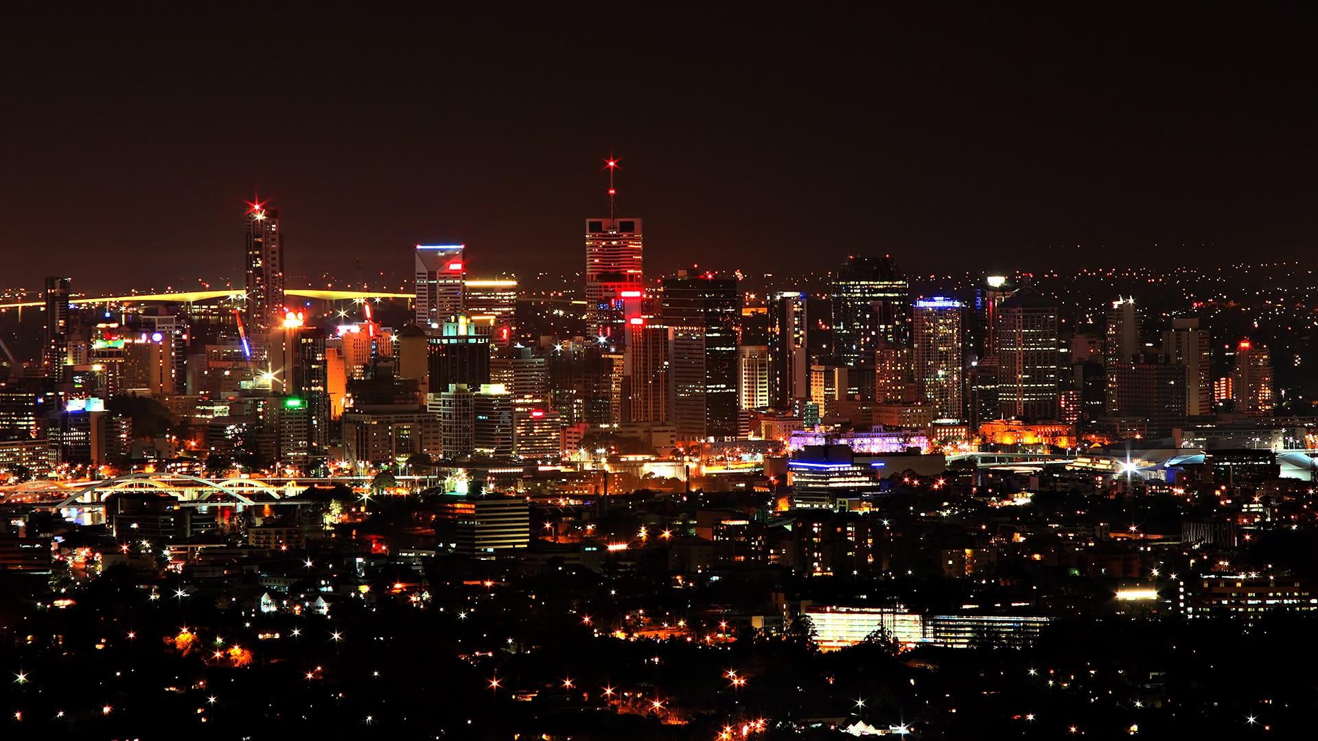 brisbane, city, cityscape, night, metropolis, skyline, landmark