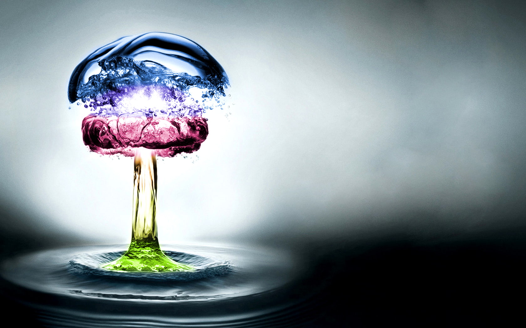 Colors HD, mushroom cloud water drop, artistic