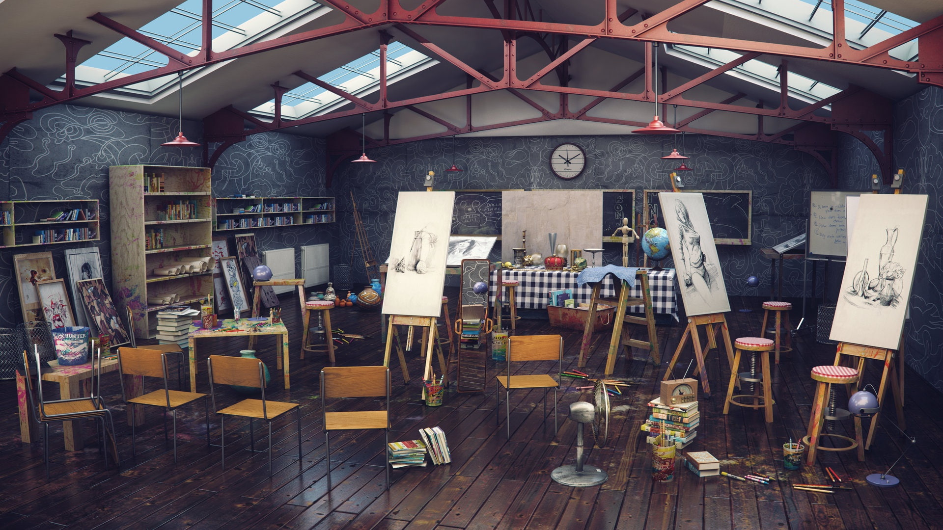 workshop, Studio, final render, Art CLass
