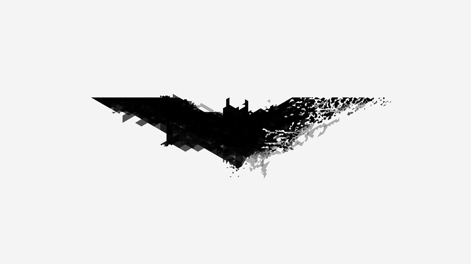 Batman, Black & White, Digital Art, Greyscale, Logo