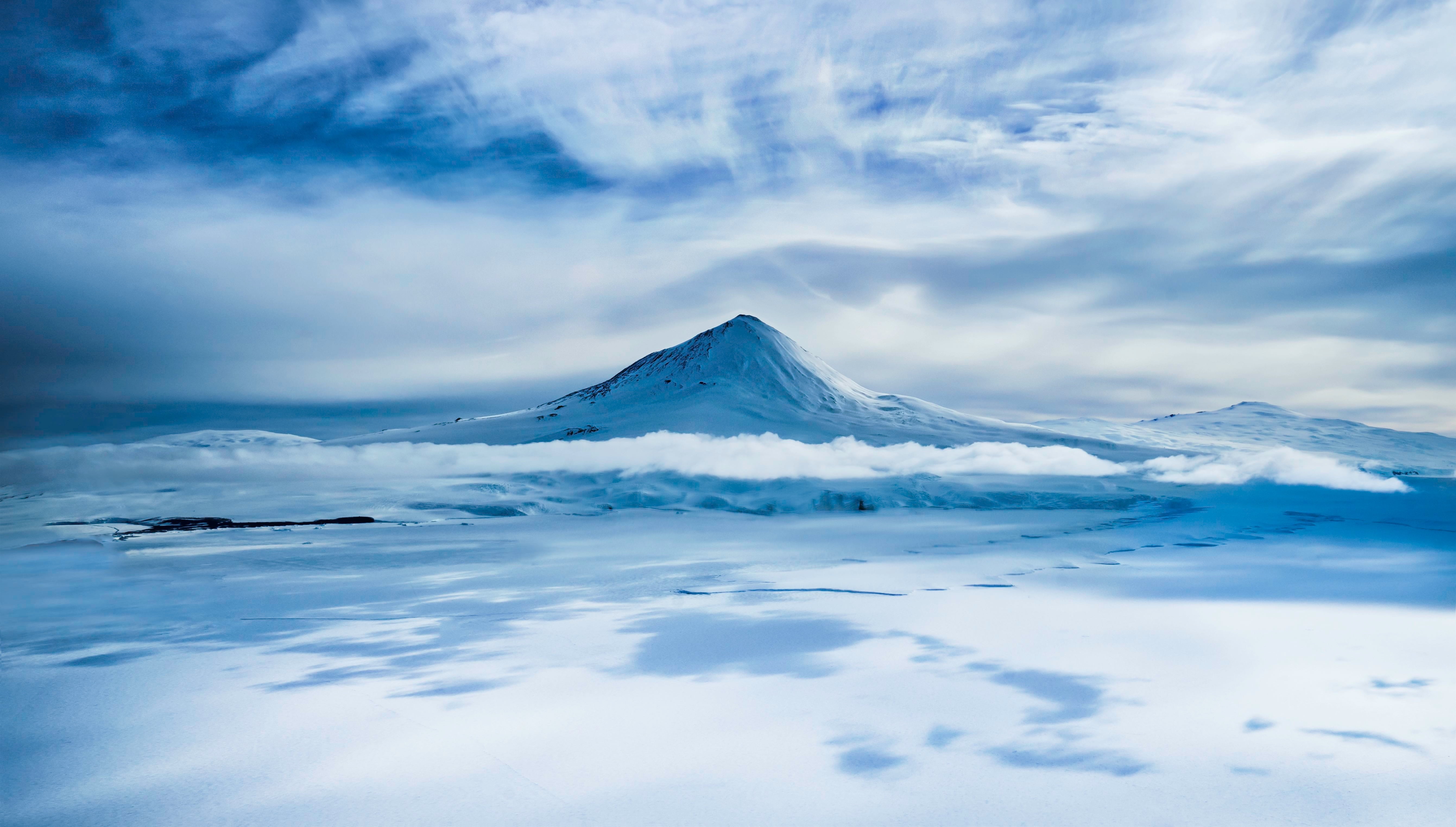 mountain under white clouds, Instagram, Photo, snow, nature, mountain Peak