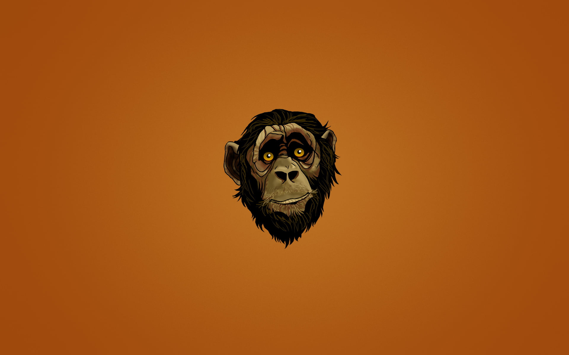 gorilla wallpaper, look, face, minimalism, head, monkey, dark background