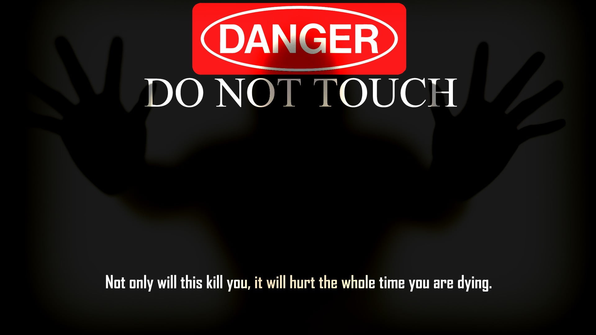 Danger Do Not Touch text, donottouch, typography, digital art