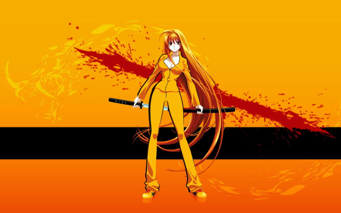 yellow haired woman anime character, Tenjho Tenge