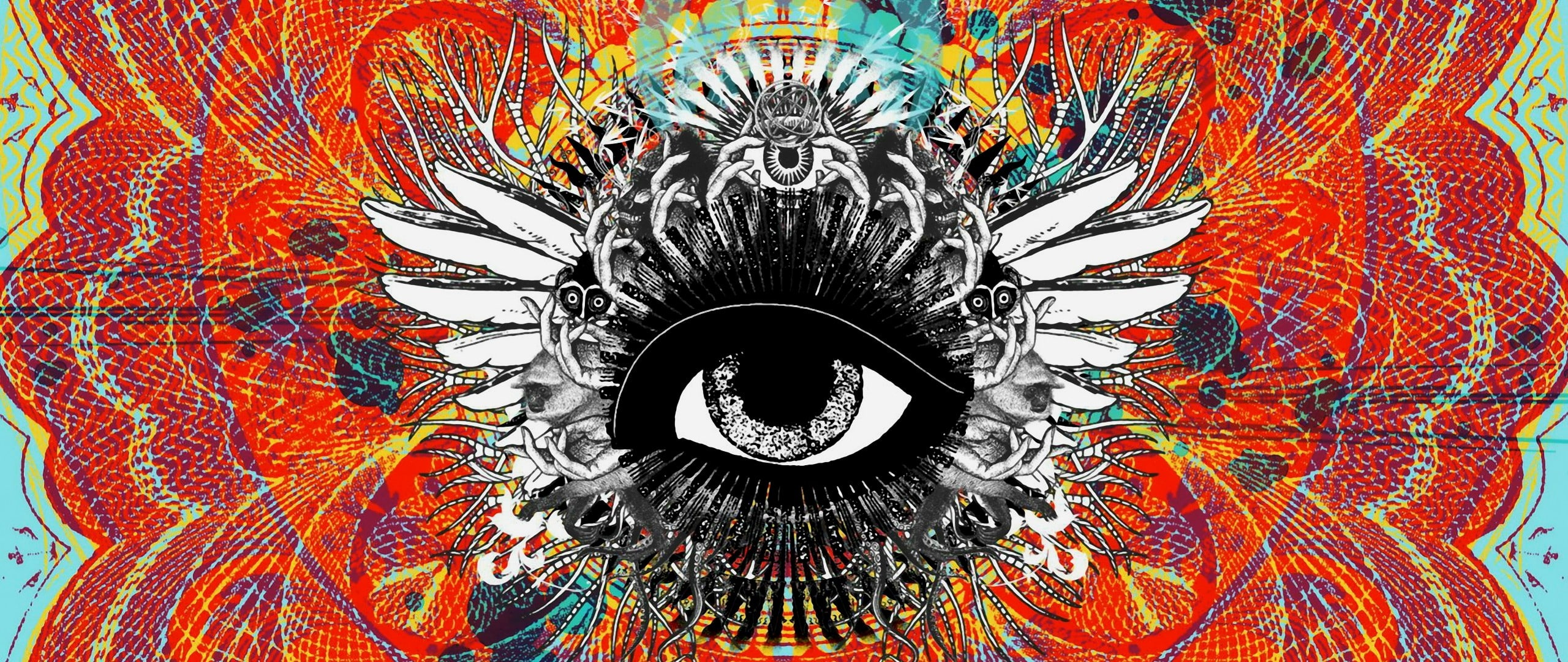 eyes, Illuminati, multi colored, close-up, pattern, art and craft