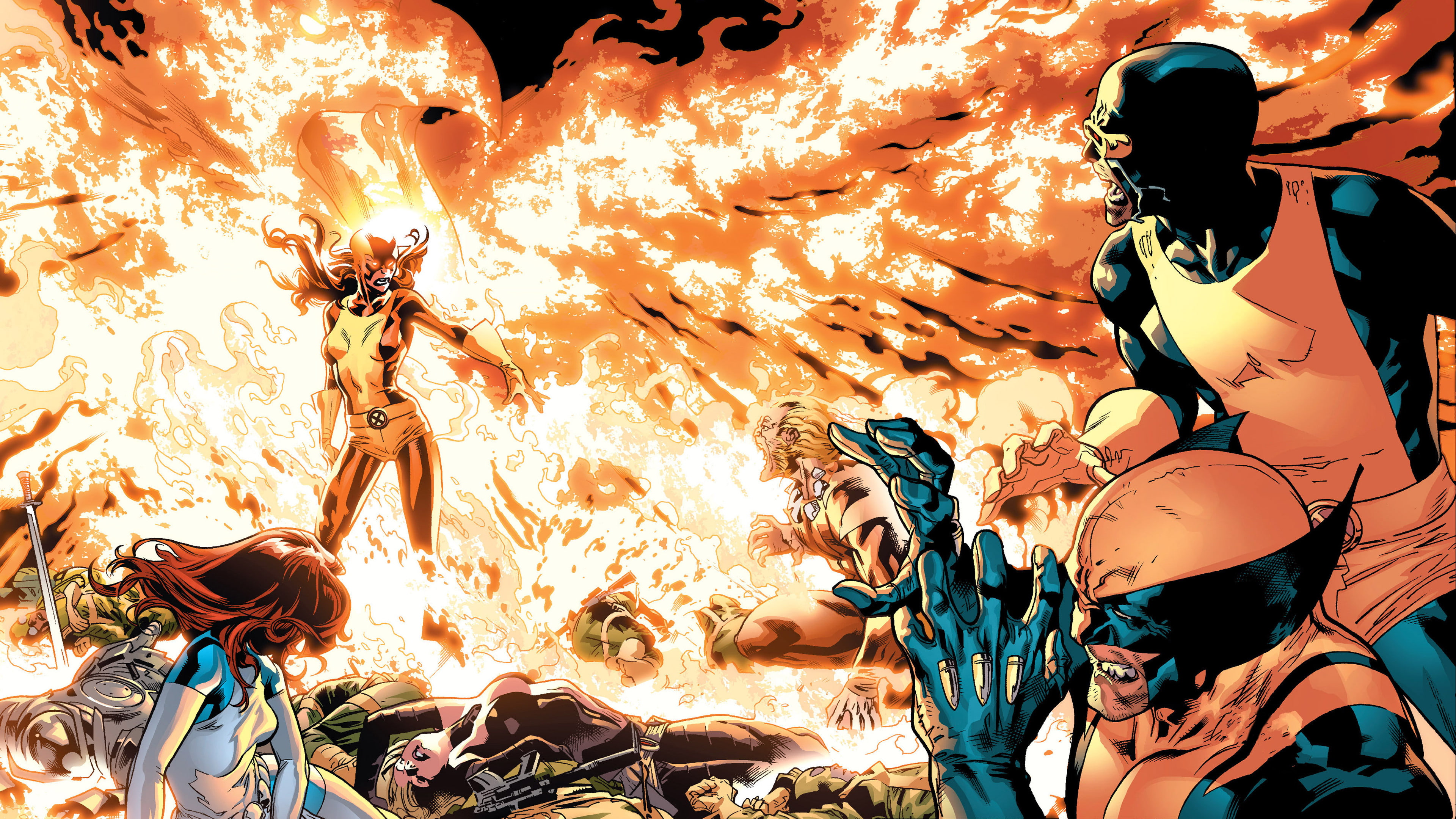 battle, Wolverine, X-Men, Marvel Comics, Cyclops, Dark Phoenix
