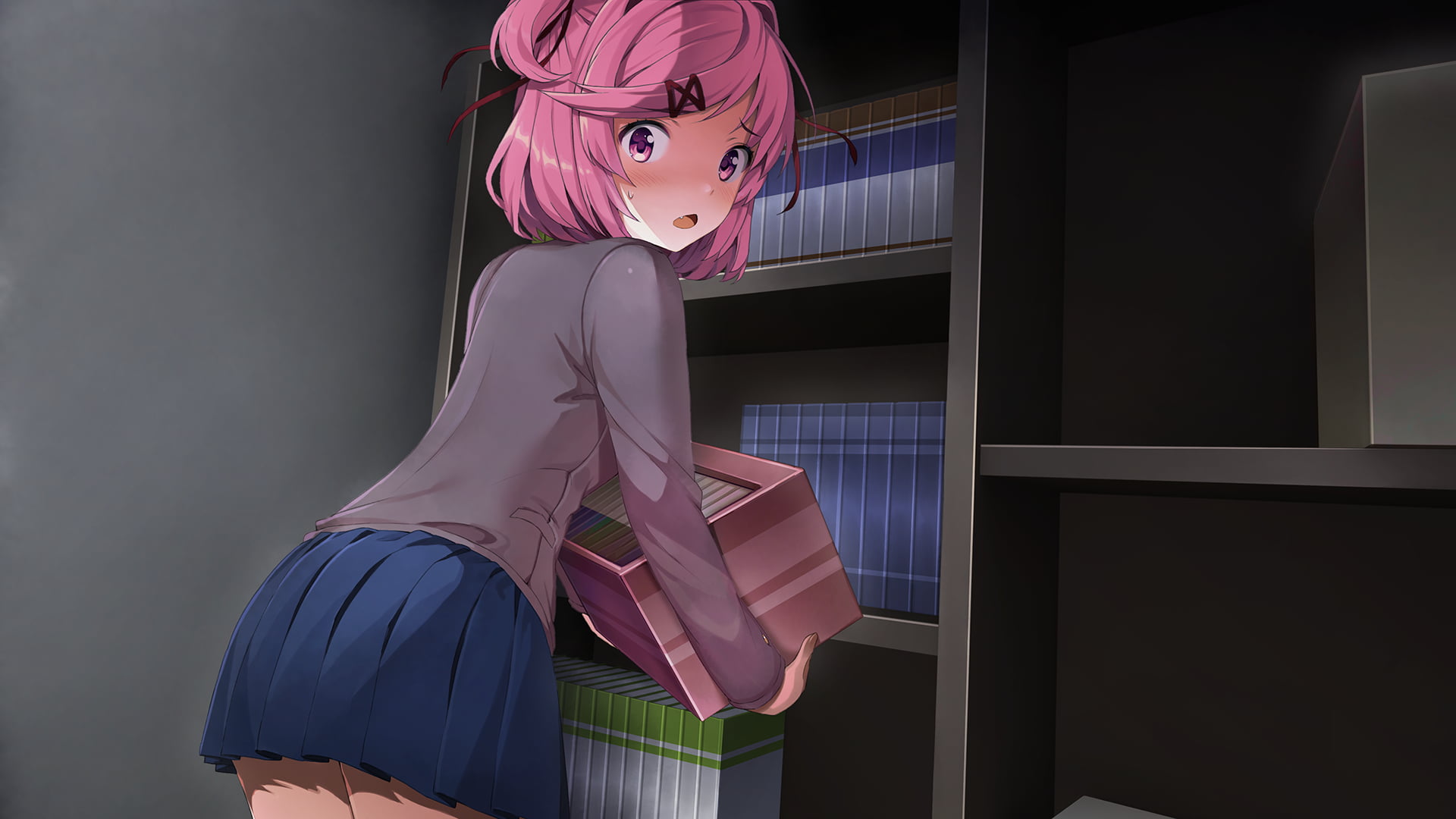 Natsuki (Doki Doki Literature Club), anime girls, pink hair