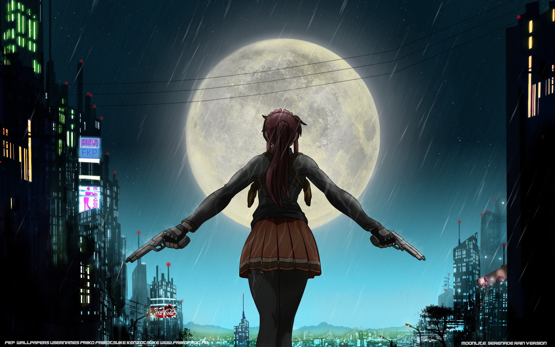 female anime character holding two pistol illustration, Black Lagoon