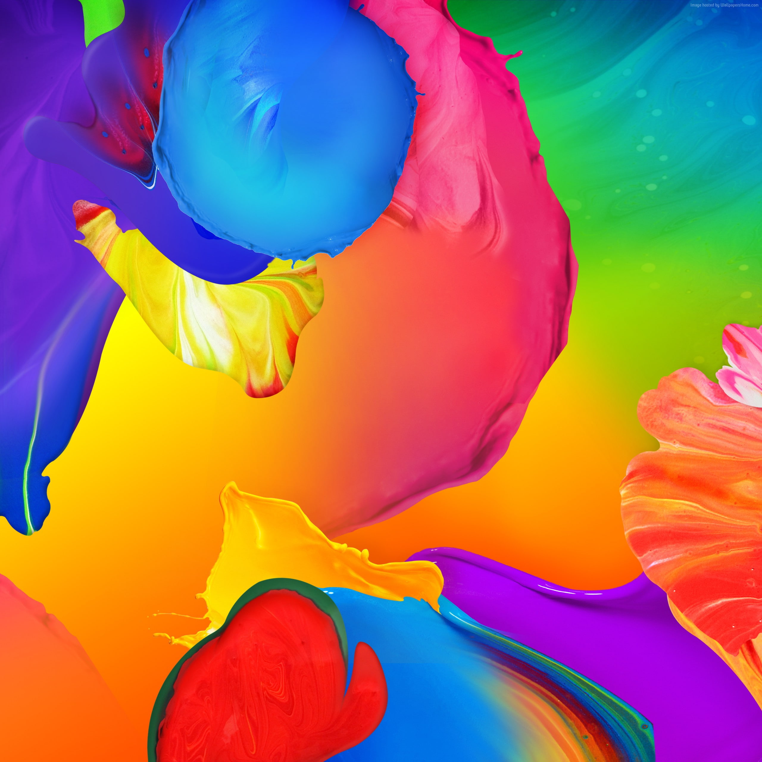 polygon, android, paint, background, orange, red, Blue, pattern