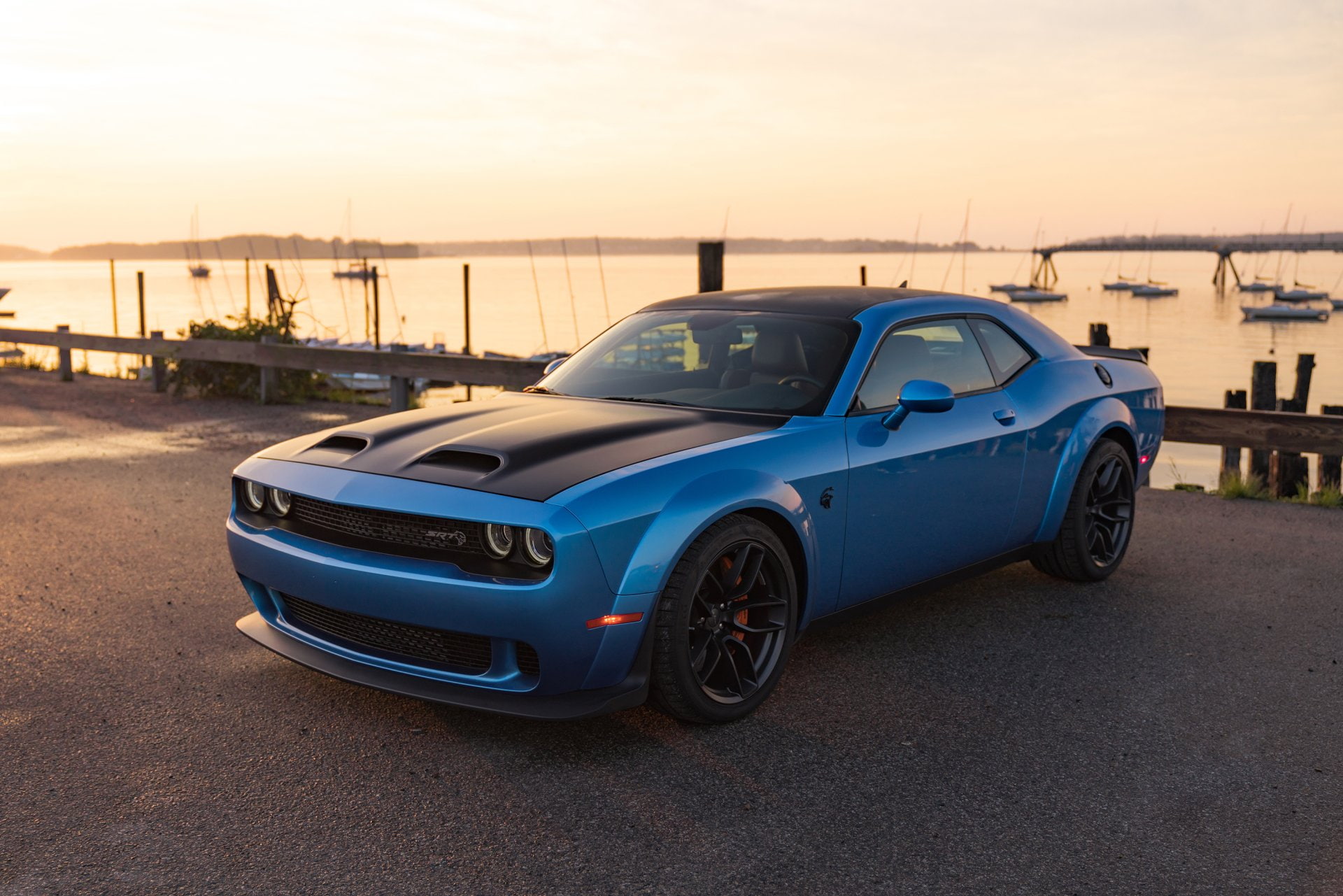 Dodge, Dodge Challenger SRT, Blue Car, Muscle Car, Vehicle