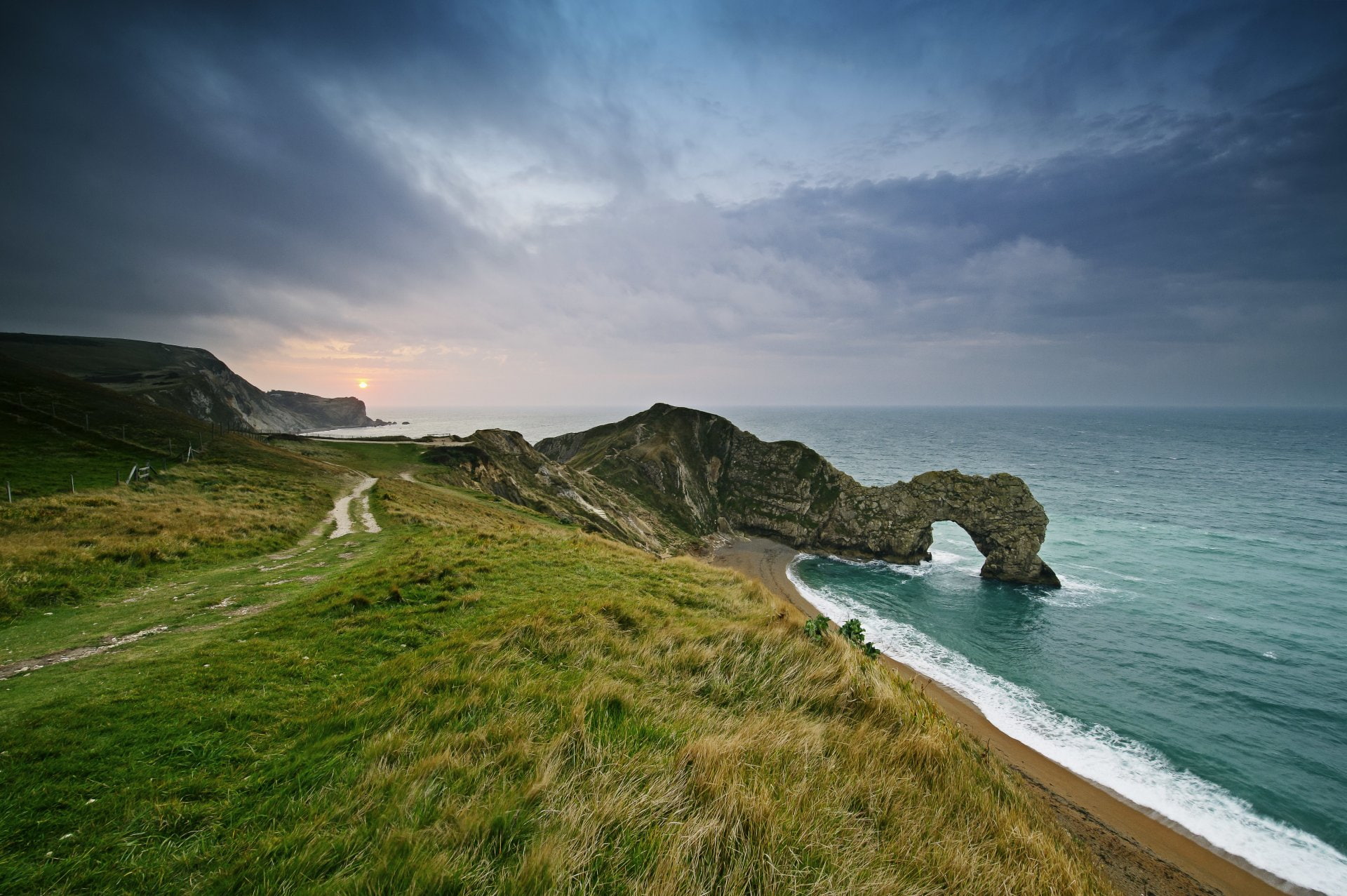 Earth, Durdle Door, Cliff, Cloud, Coast, Dorset, England, Limestone