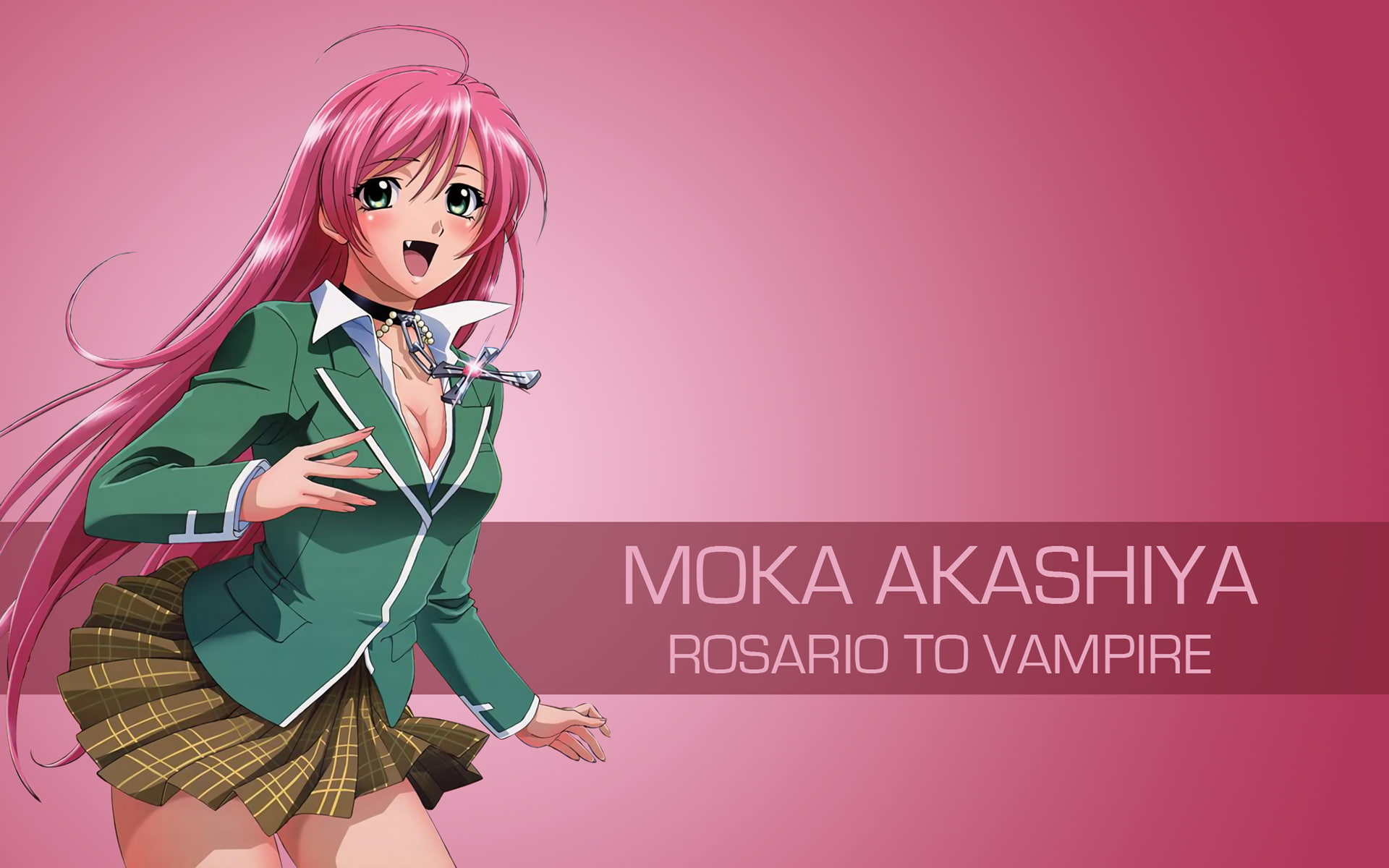 anime girls, Rosario + Vampire, Akashiya Moka, women, one person