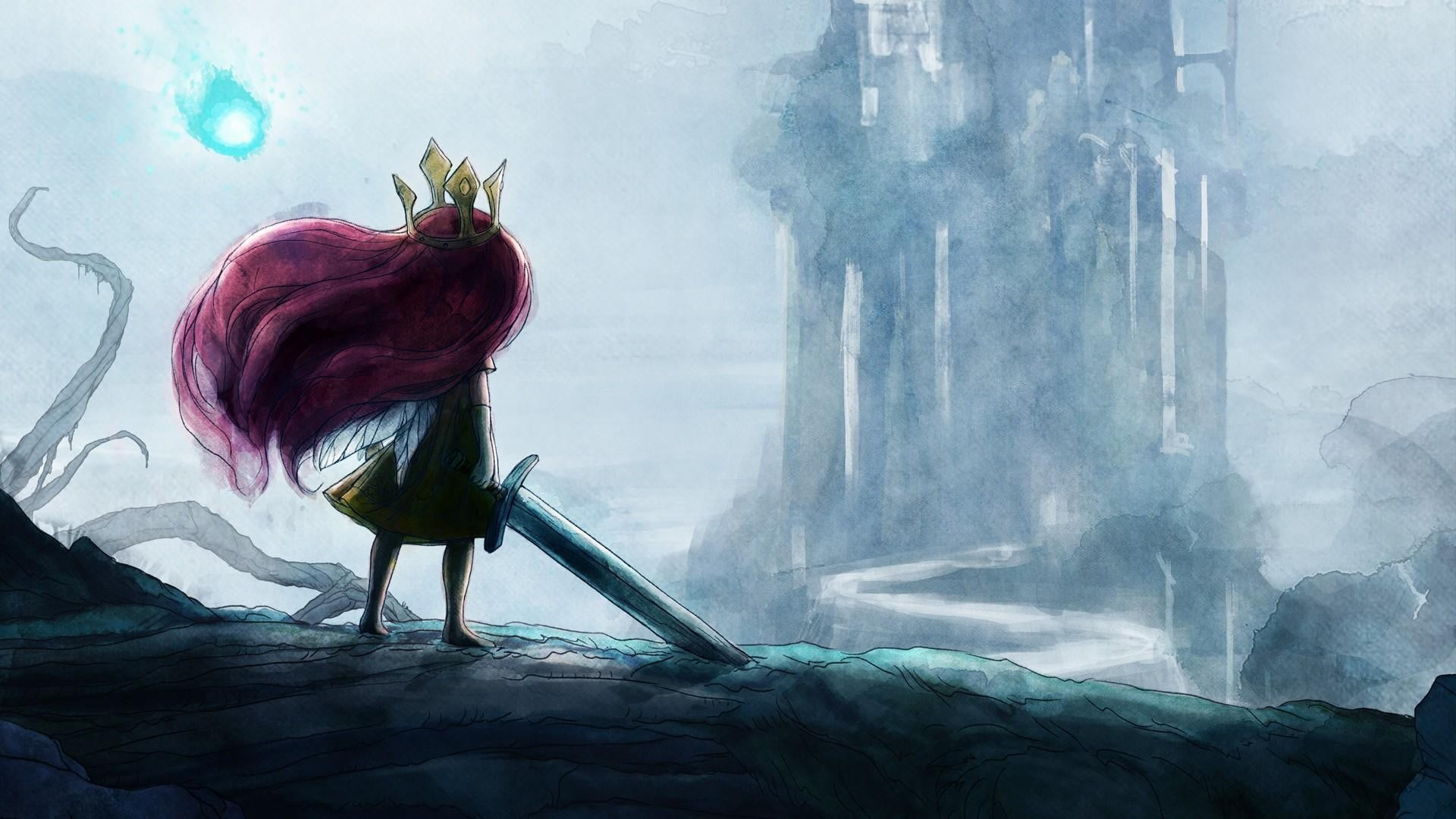 girl standing while holding sword wallpaper, video games, Child of Light