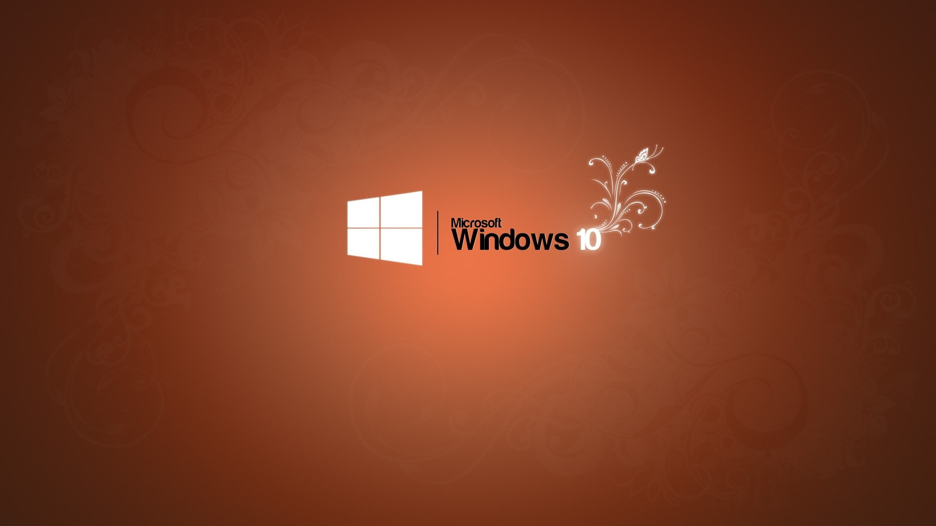 Microsoft Windows 10 logo, orange background