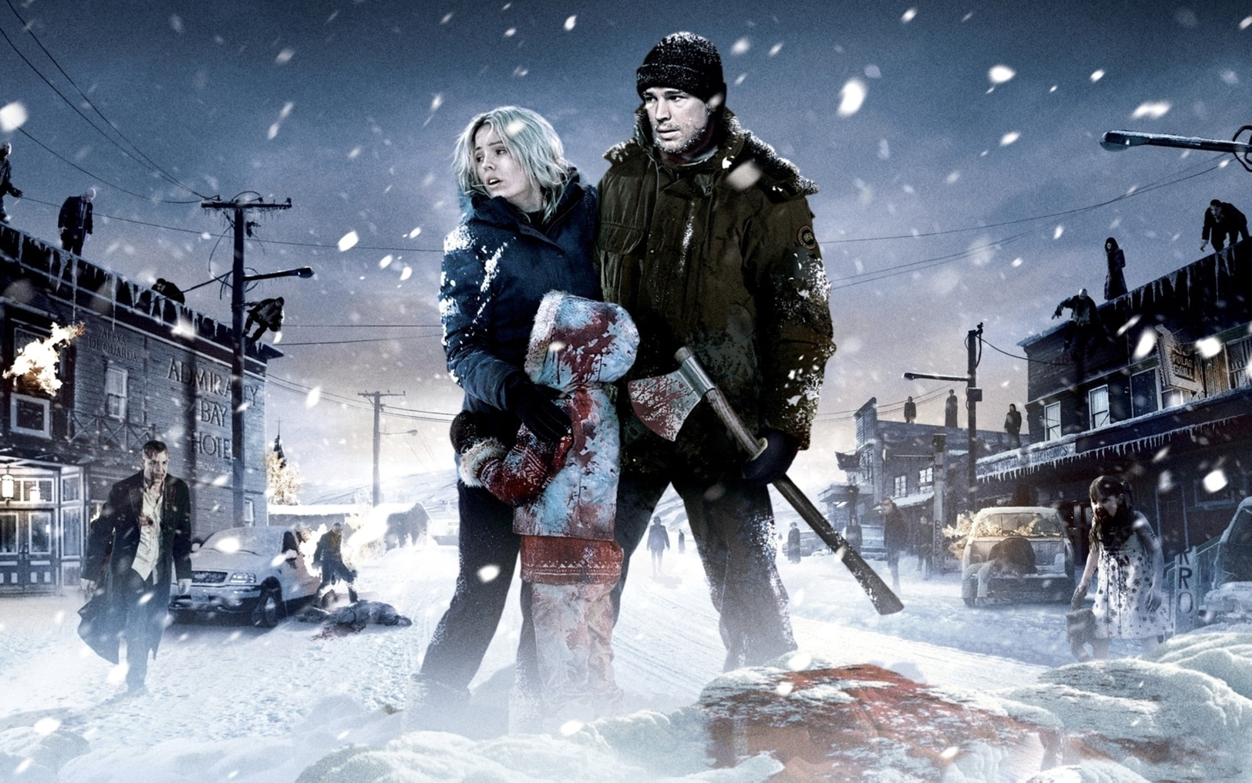 30 Days Of Night In We Are Dead, man and woman movie cover, Movies