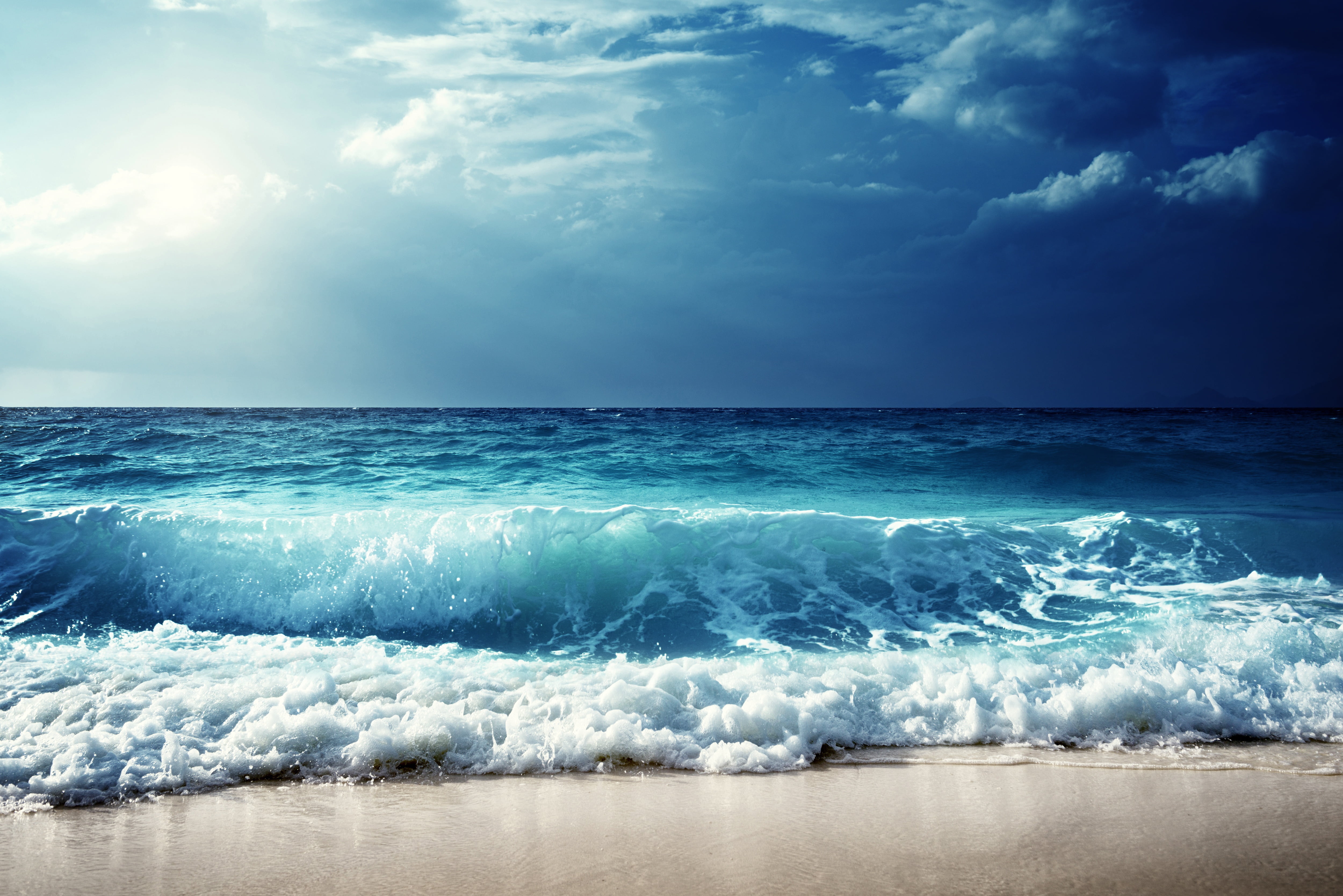 beach wallpaper, sea, wave, shore, seascape, sand, nature, blue