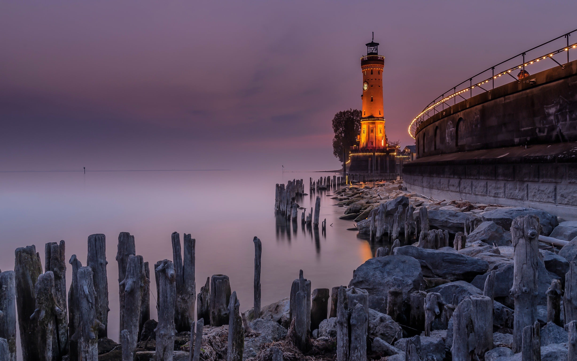 sea, lighthouse, Landscape, Germany, Bavaria, Lindau on lake Constance
