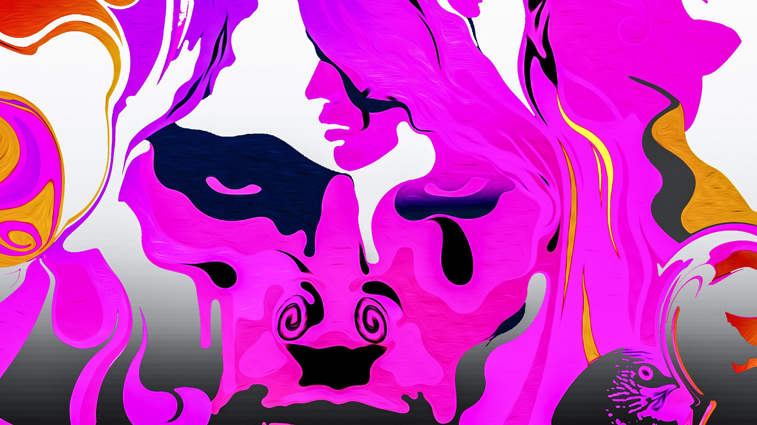 surreal, LSD, drugs, artwork, pink, face, psychedelic