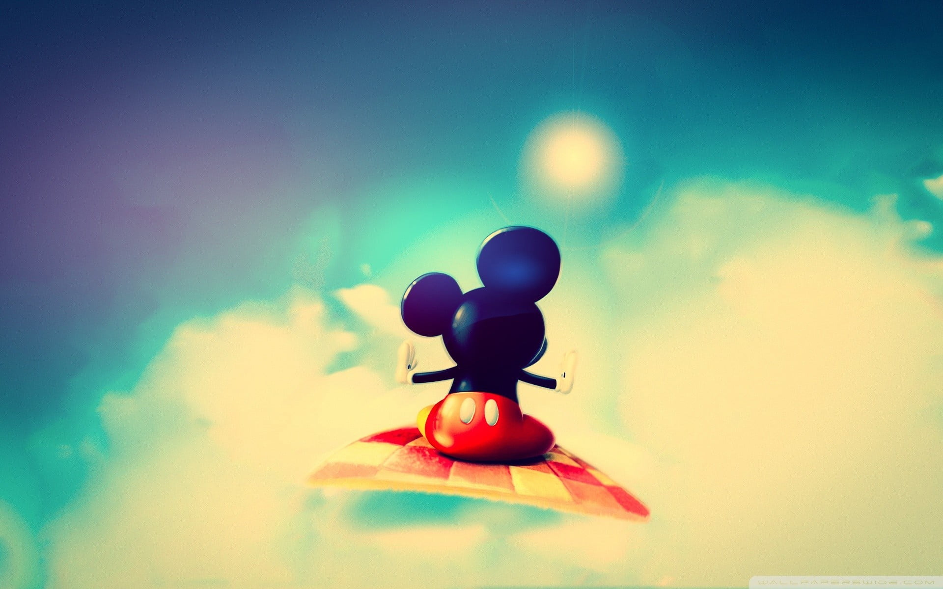 Mickey mouse digital wallpaper, Disney, sky, representation, no people