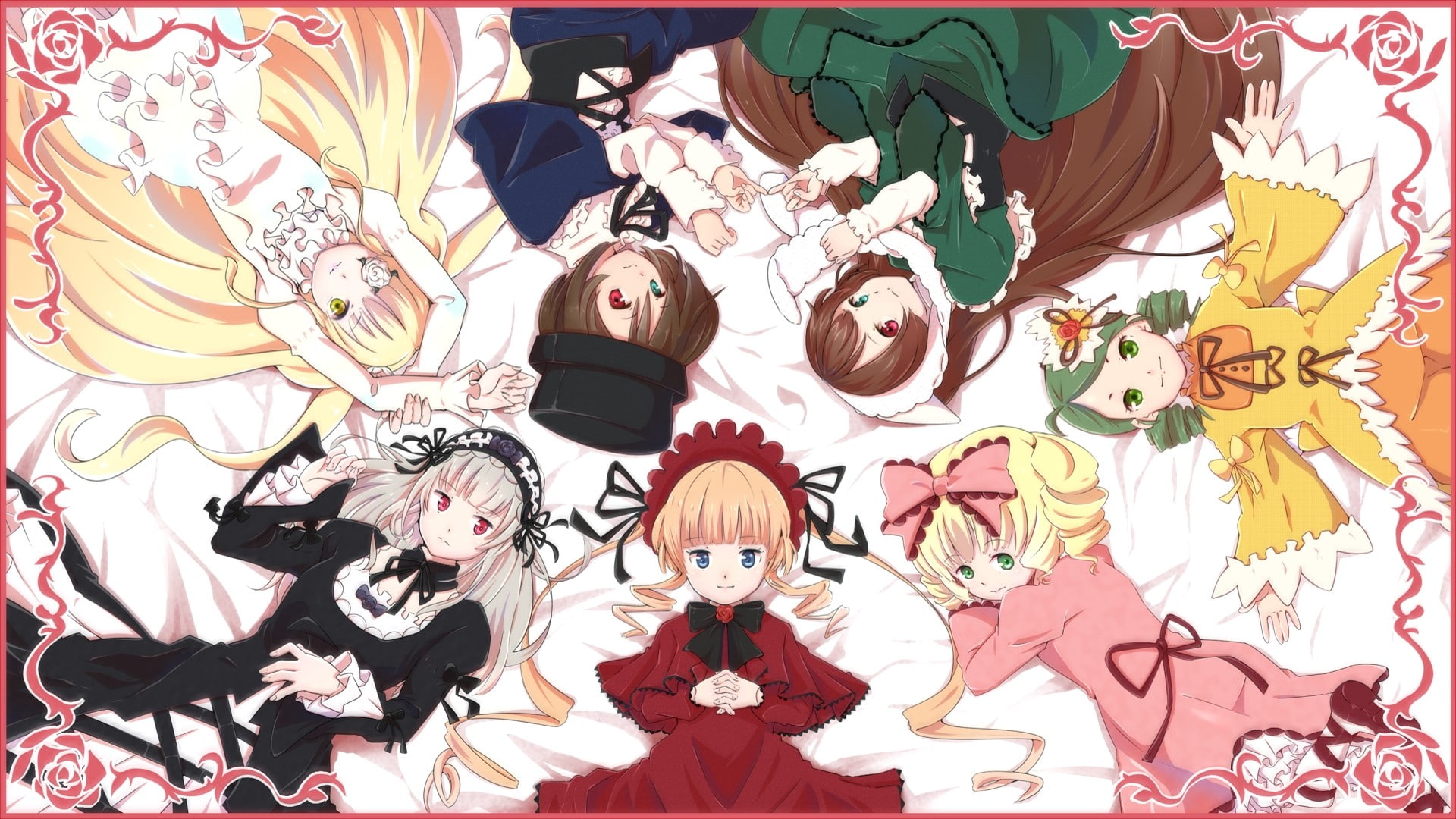 Rozen Maiden, anime girls, Suigintou, Shinku, Hina Ichigo, Souseiseki