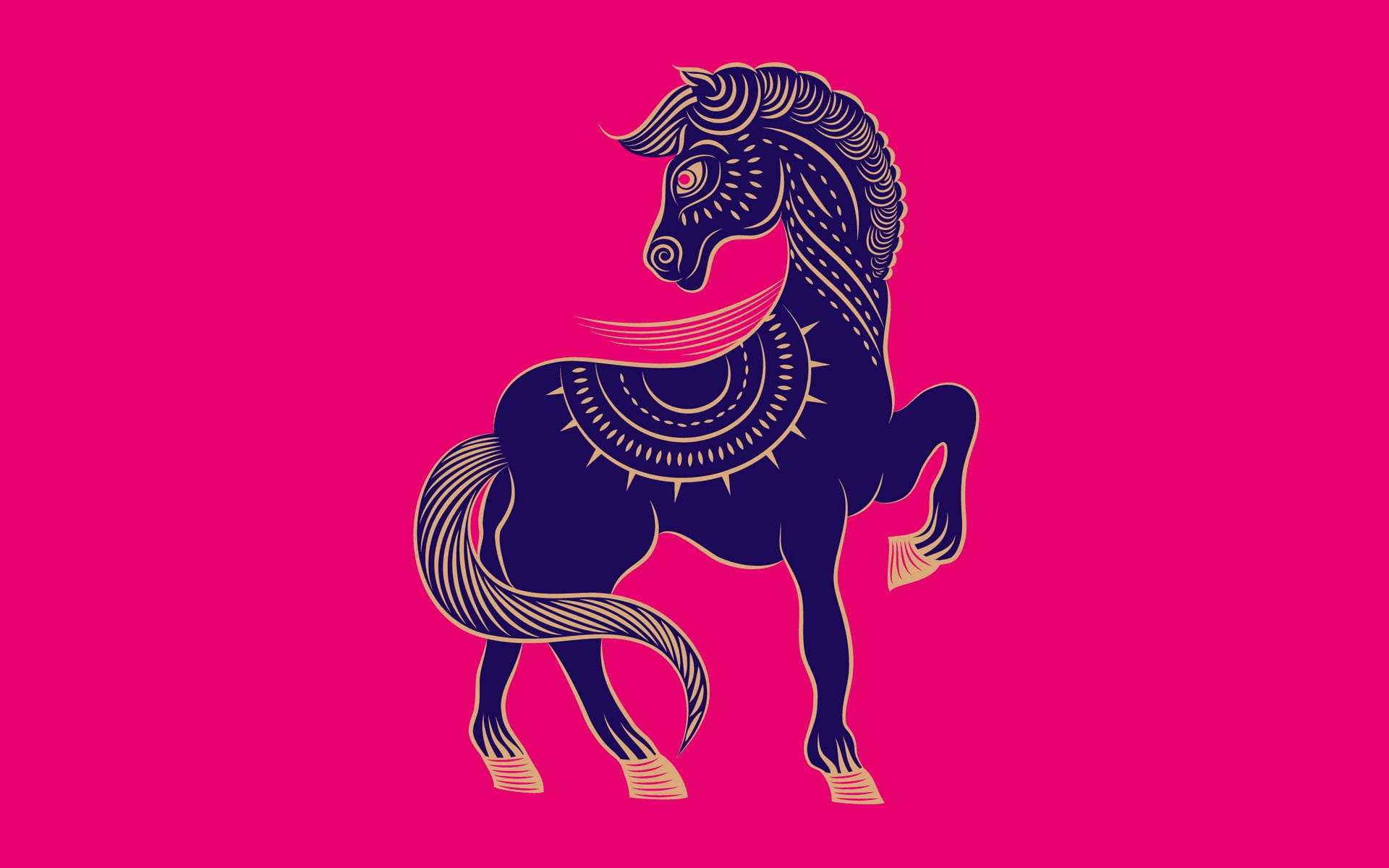 black horse illustration, zodiac sign, art, animal, vector, backgrounds