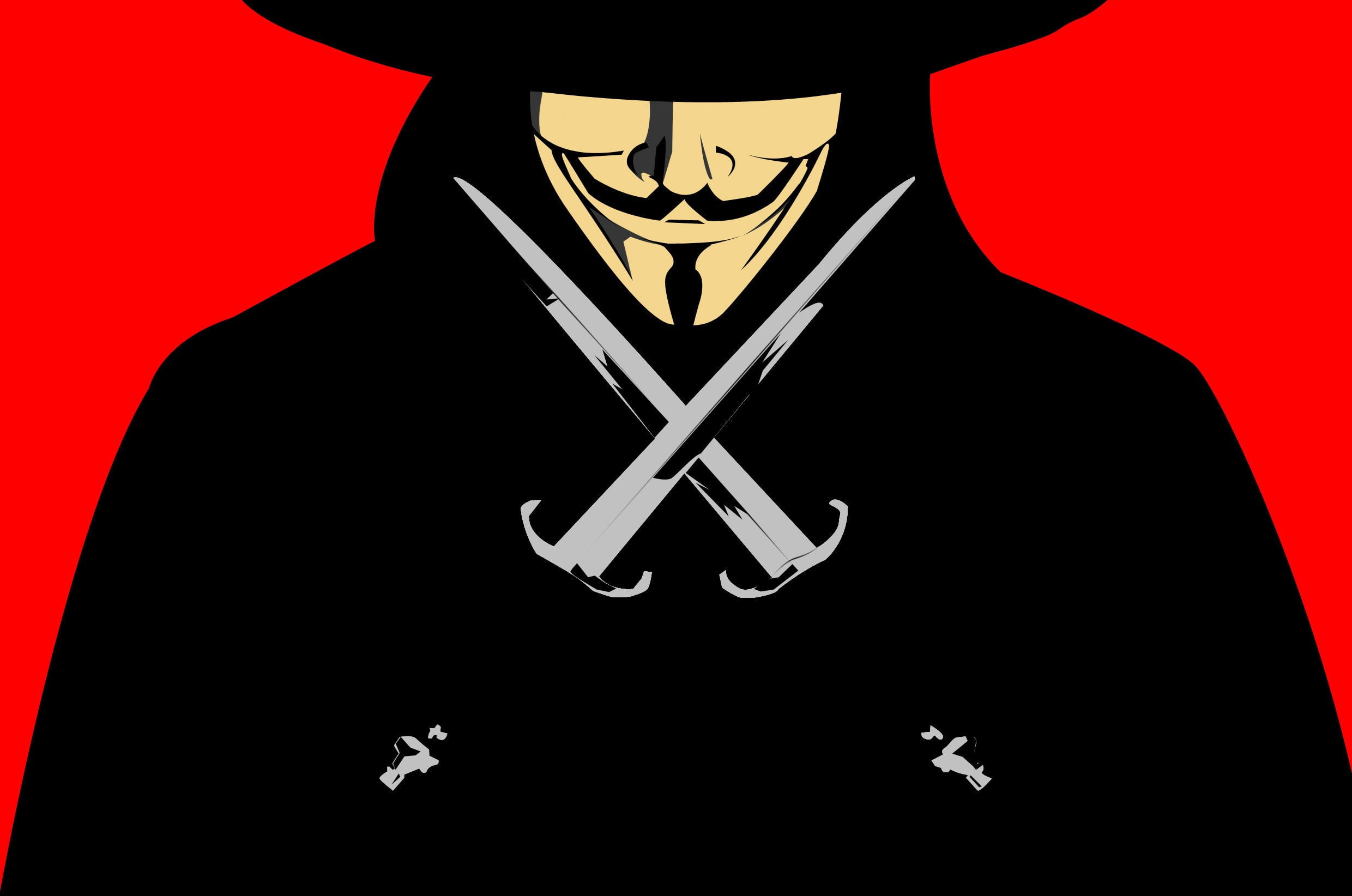 V for Vendetta Fawkes Guy digital wallpaper, movies, one person