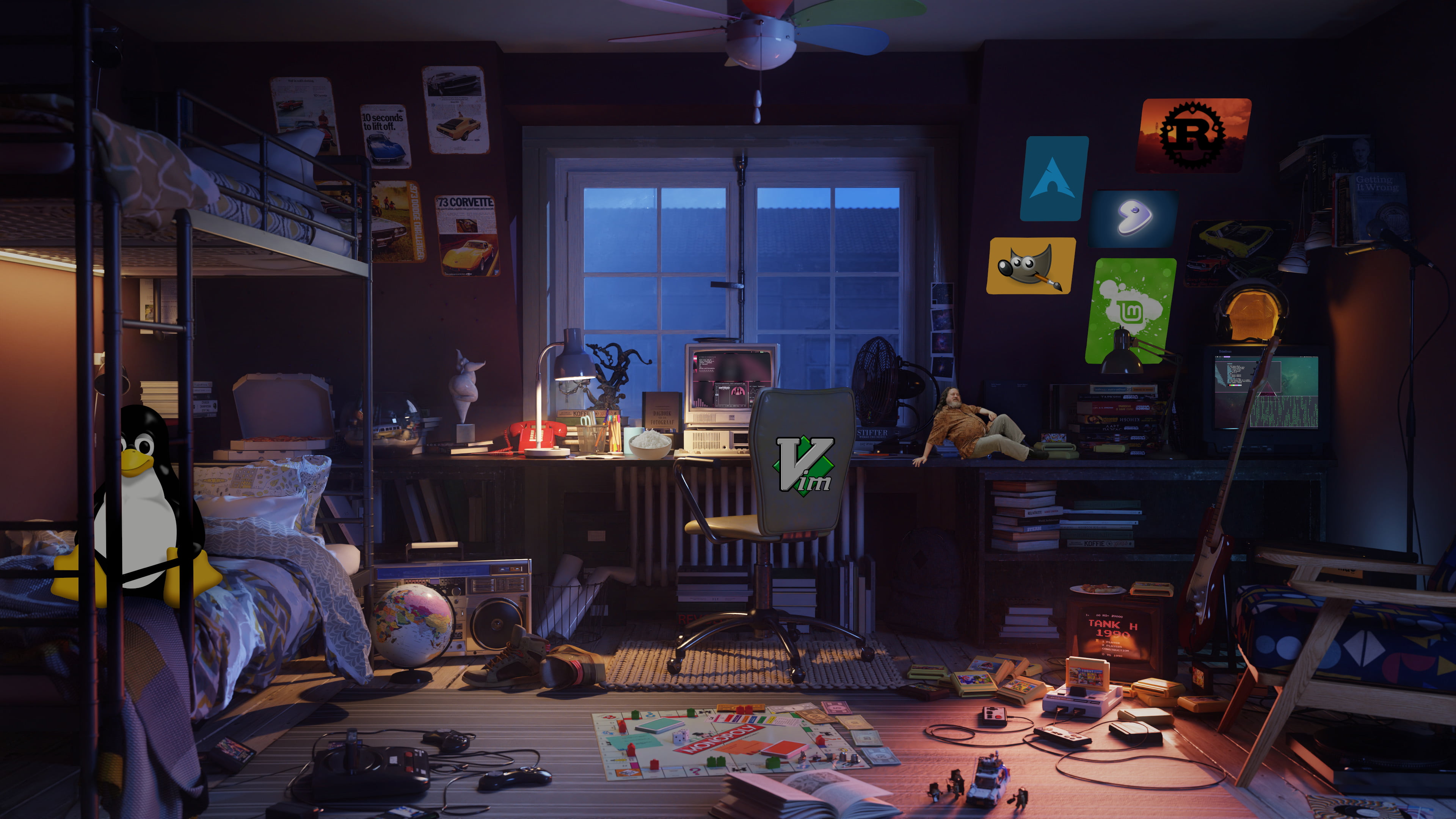 Linux, Arch Linux, Gentoo, Linux Mint, Tux
