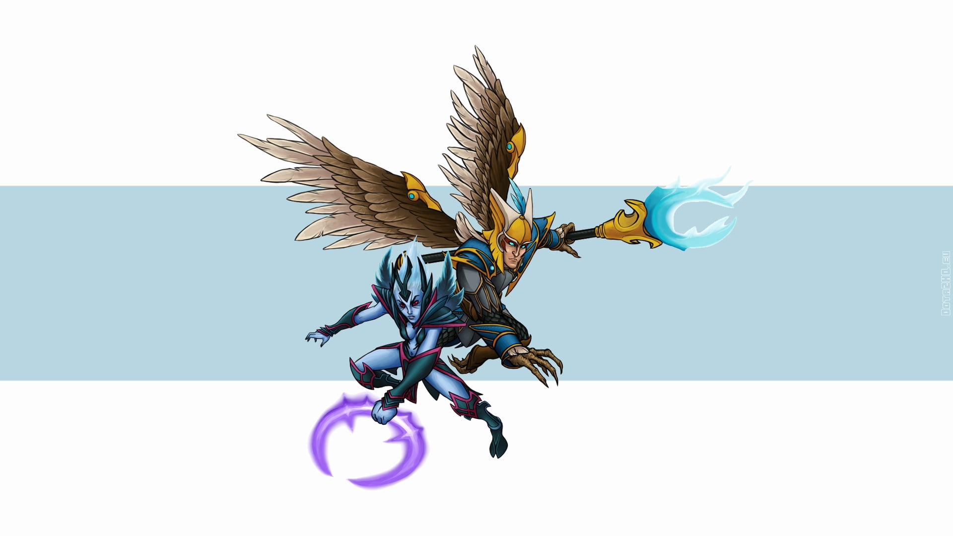 male character holding blue sword, skywrath mage, vengeful spirit