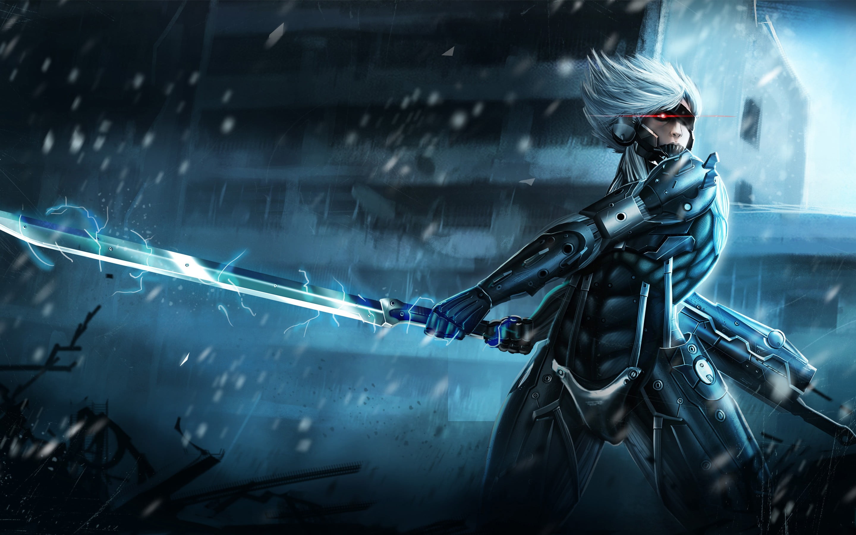man holding sword digital wallpaper, Raiden, Metal Gear Solid