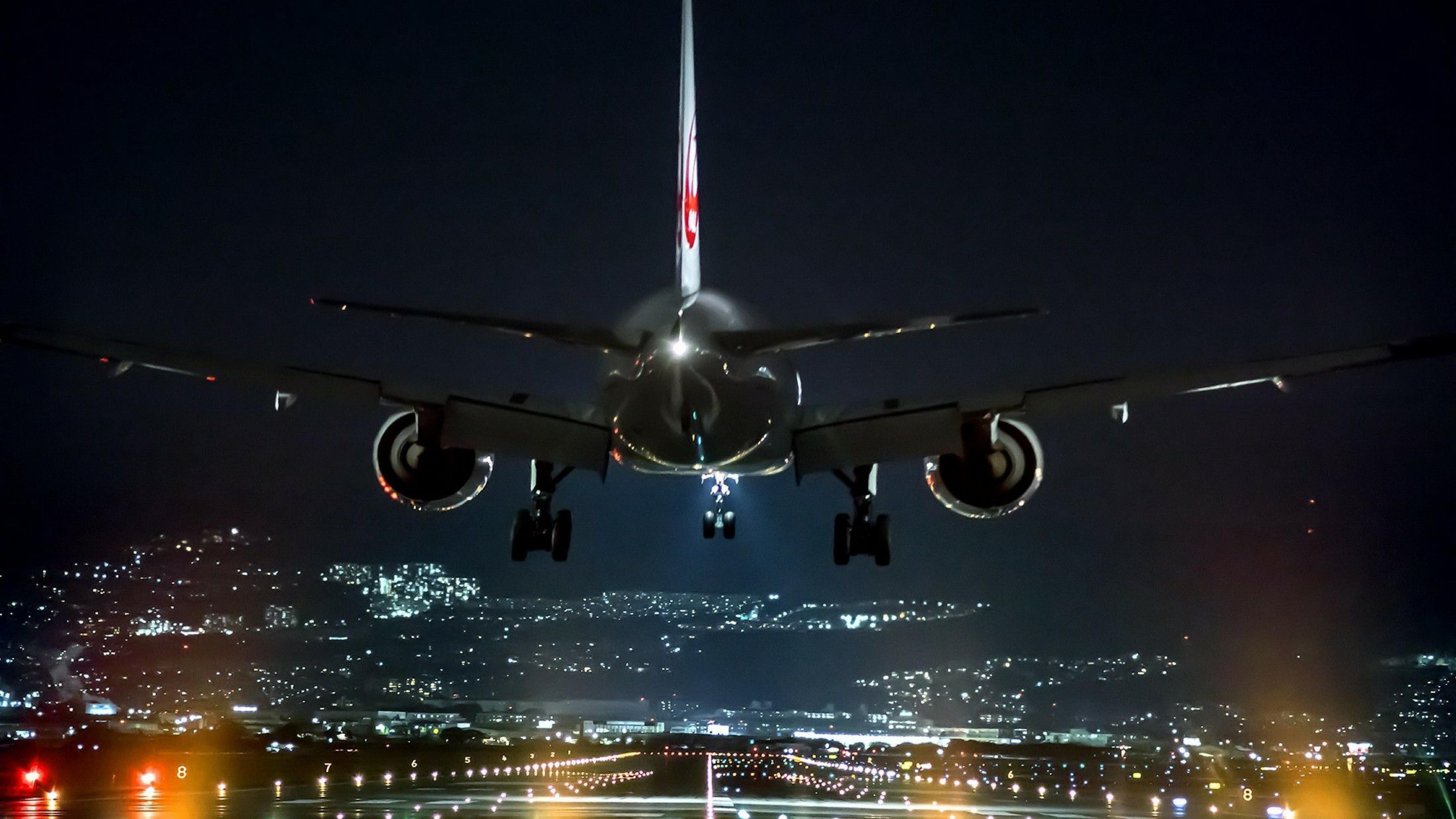 airplane, night, flight, airline, air travel, aviation, airliner