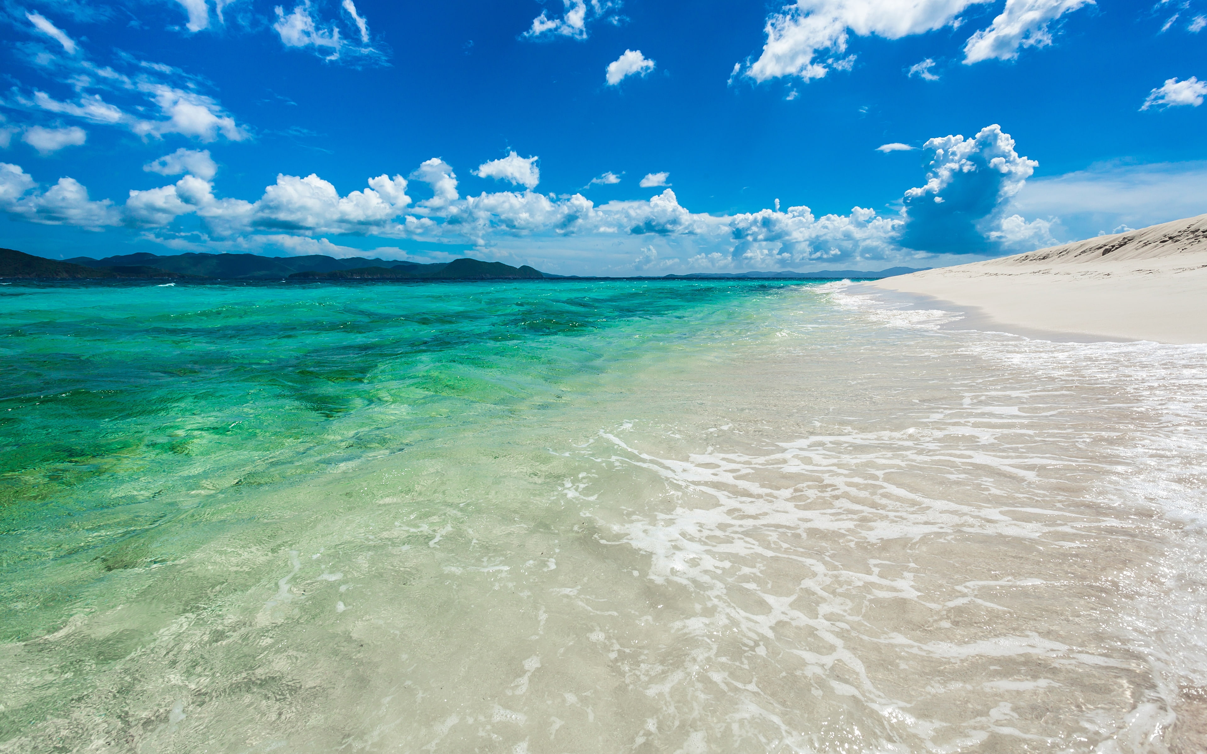 Sandy Cay Island, sea, shore, waves, tropical, ocean, seascape