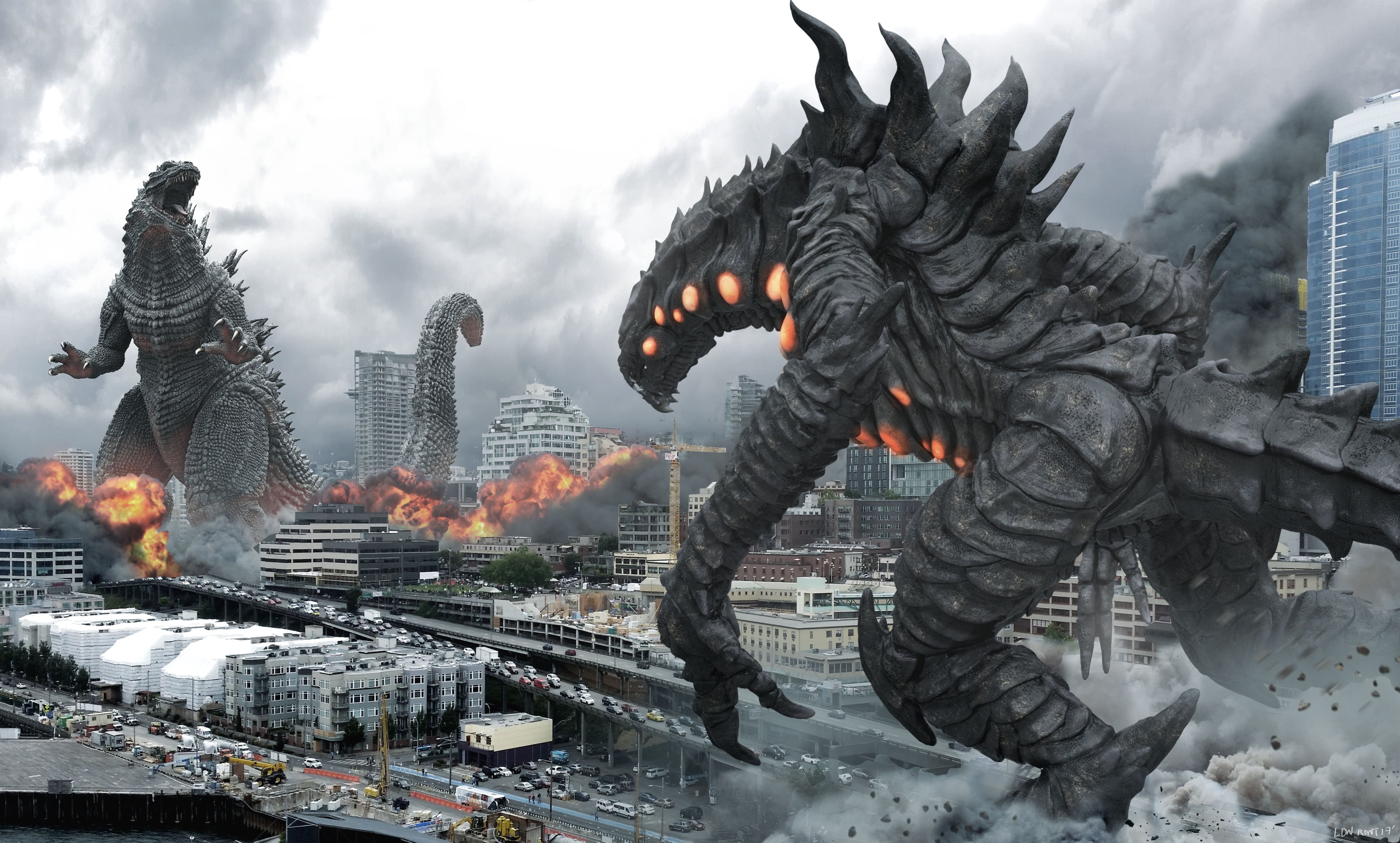godzilla 4k image for wallpaper, architecture, built structure