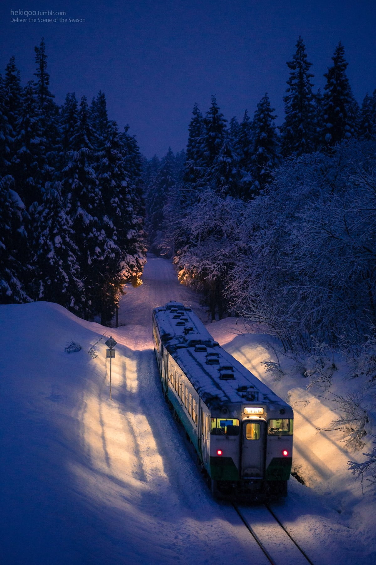 gray train, night, winter, transportation, mode of transportation