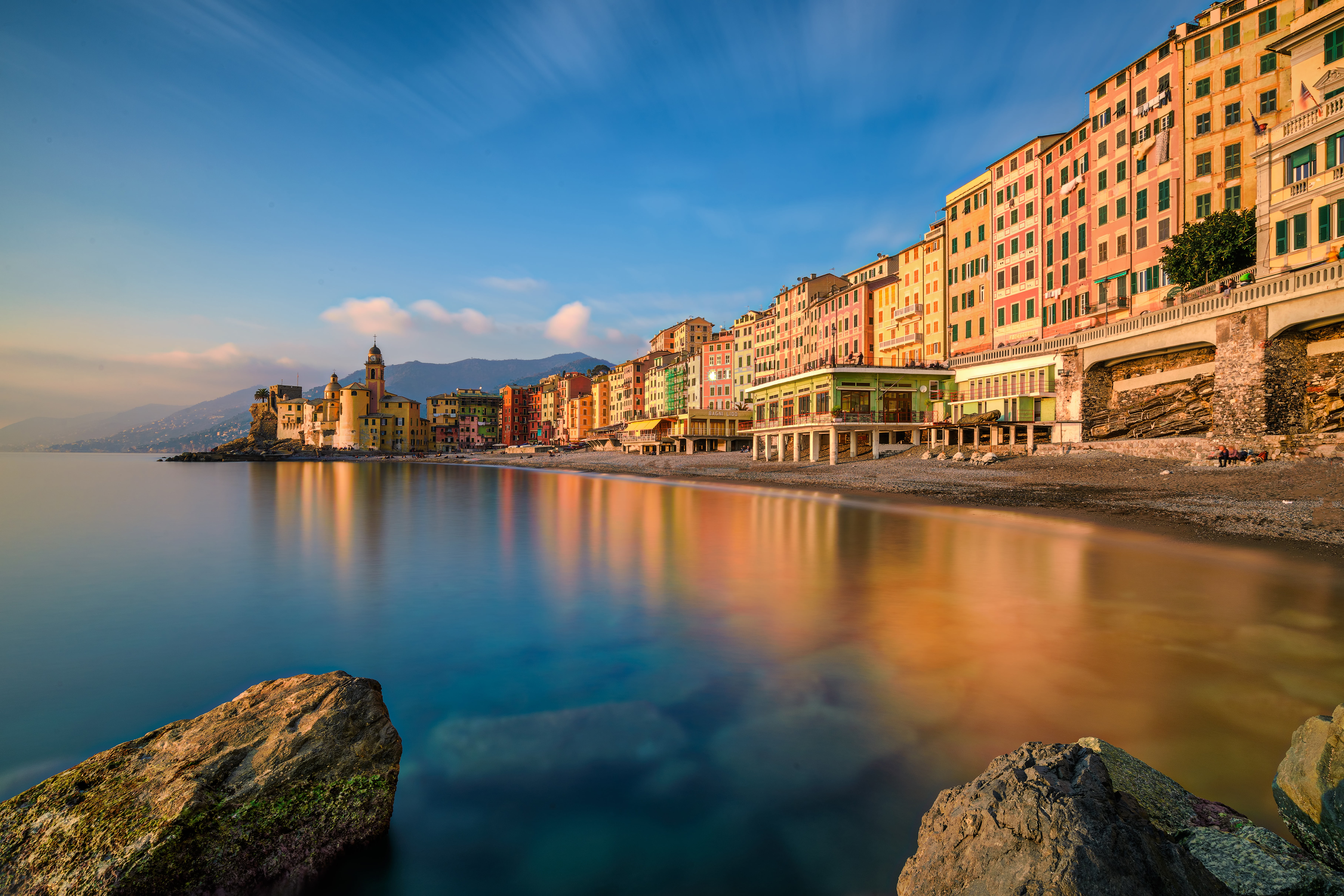 sea, landscape, coast, building, Italy, The Ligurian sea, Camogli