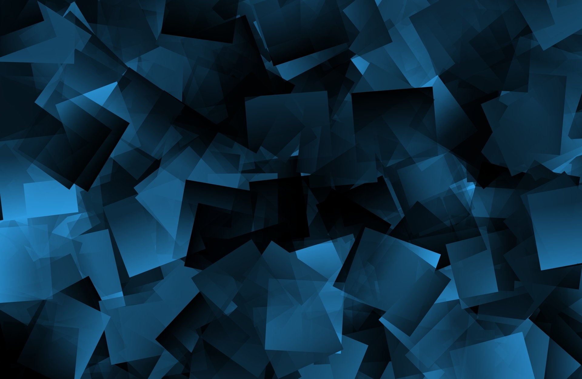 Abstract, Cube, Black, Blue