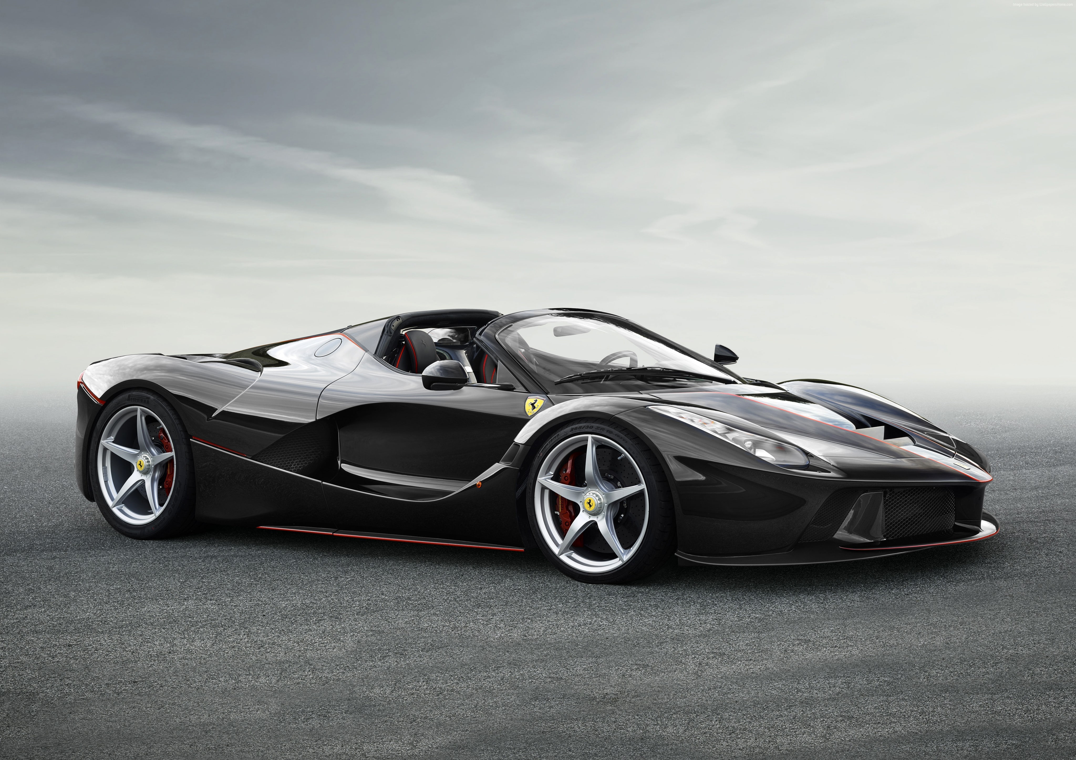 black, Ferrari LaFerrari Aperta, supercar, transportation, mode of transportation