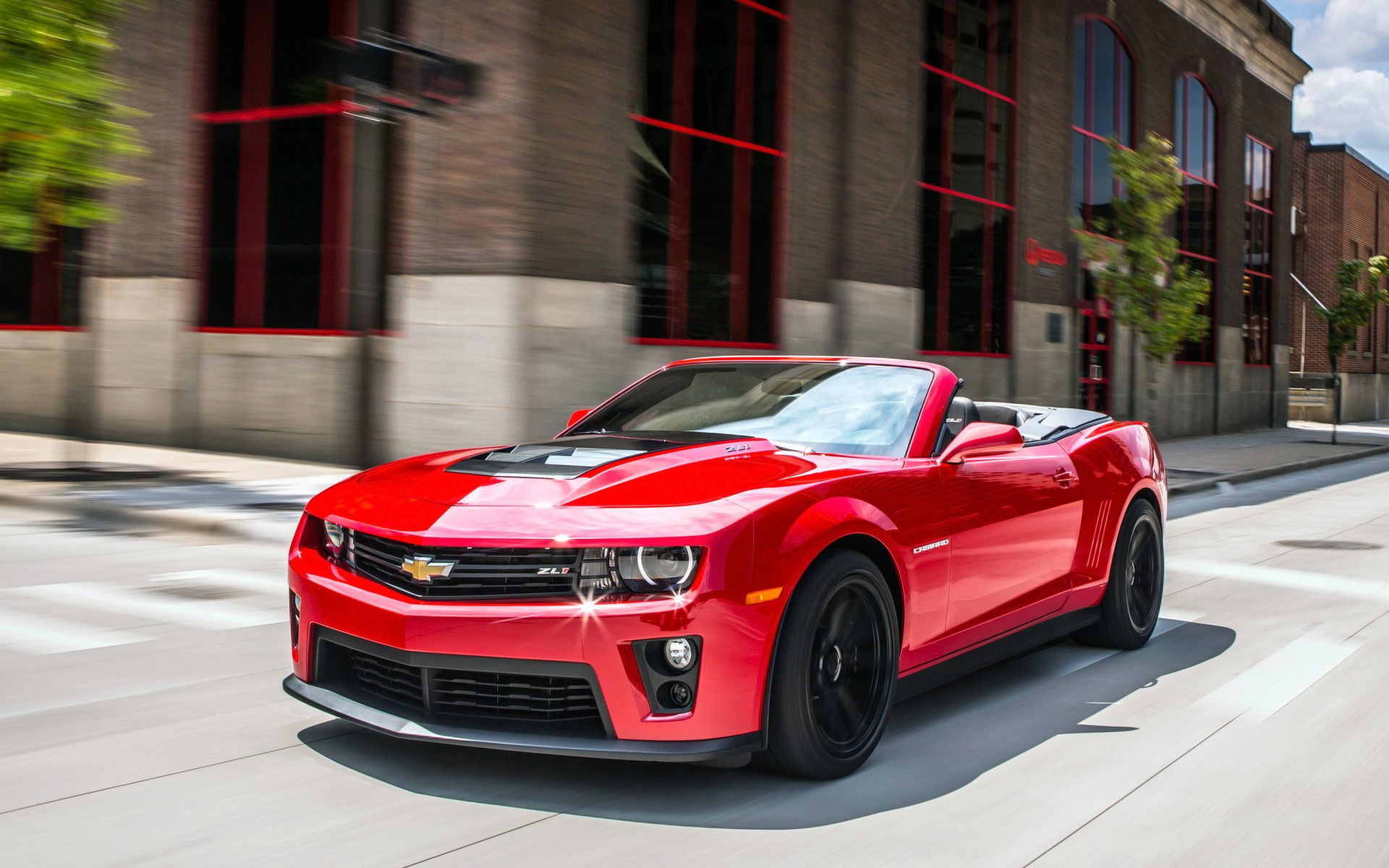 Chevrolet Camaro ZL1 Motion Blur HD, red chevrolet convertible coupe