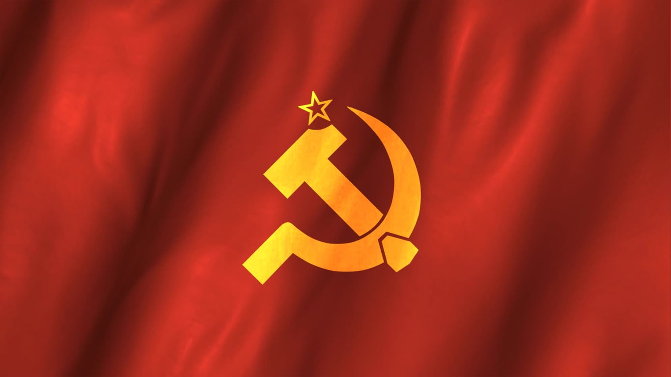 white and yellow textile, communism, socialism, red, flag, USSR