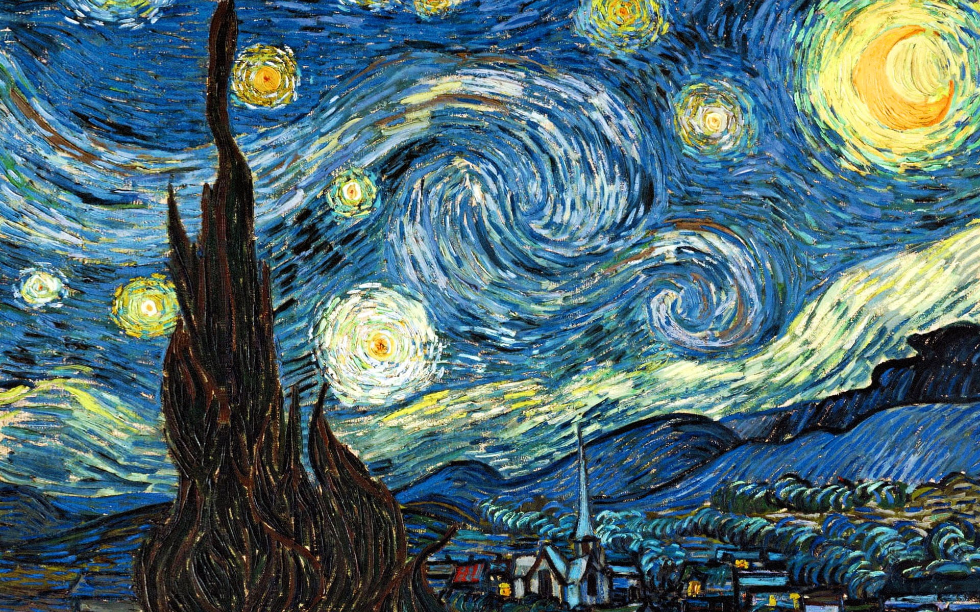 Starry Starry night by Vincent Van Gogh, painting, The Starry Night